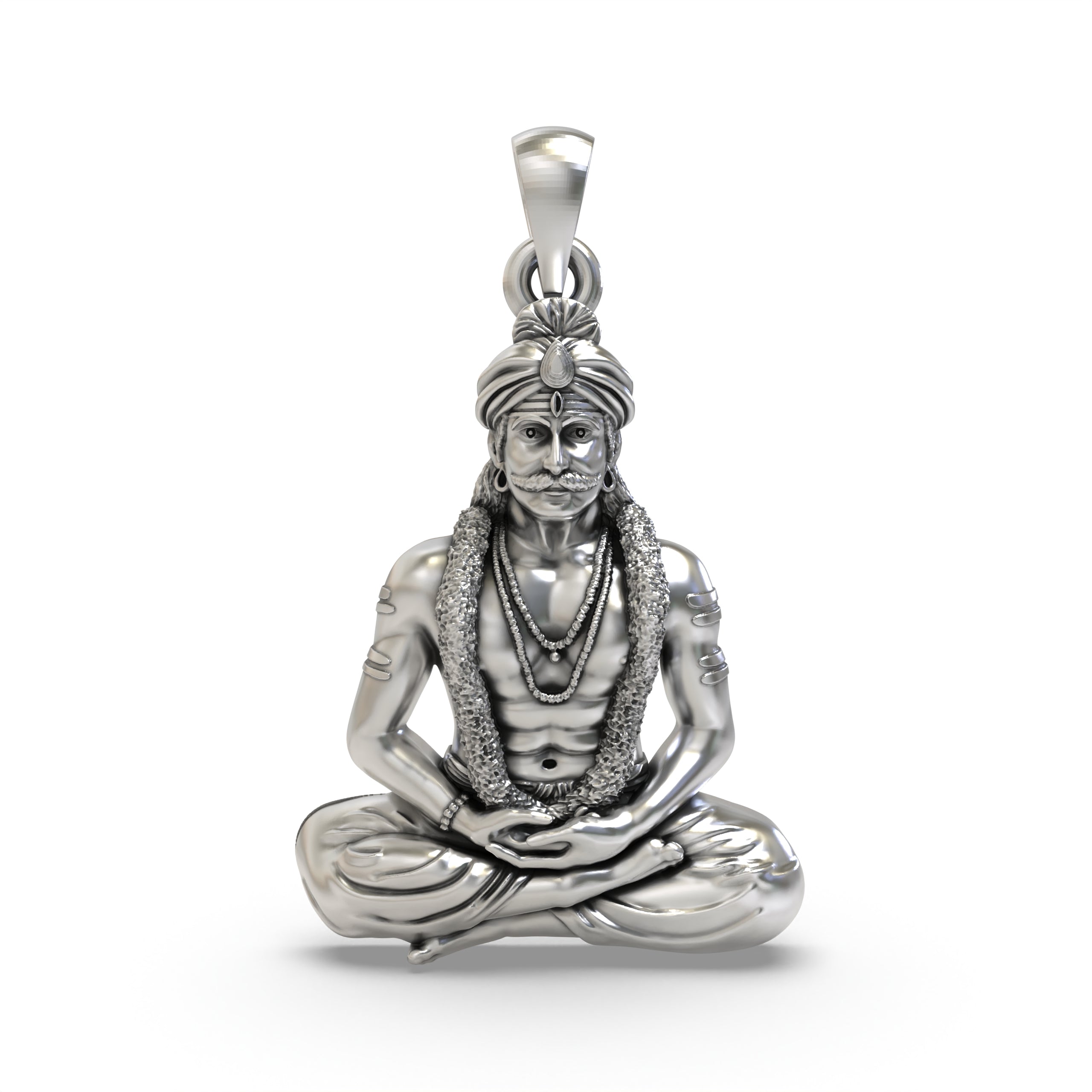 925 Silver Muneshwara Swamy Pendant – South Indian Guardian Deity Jewelry