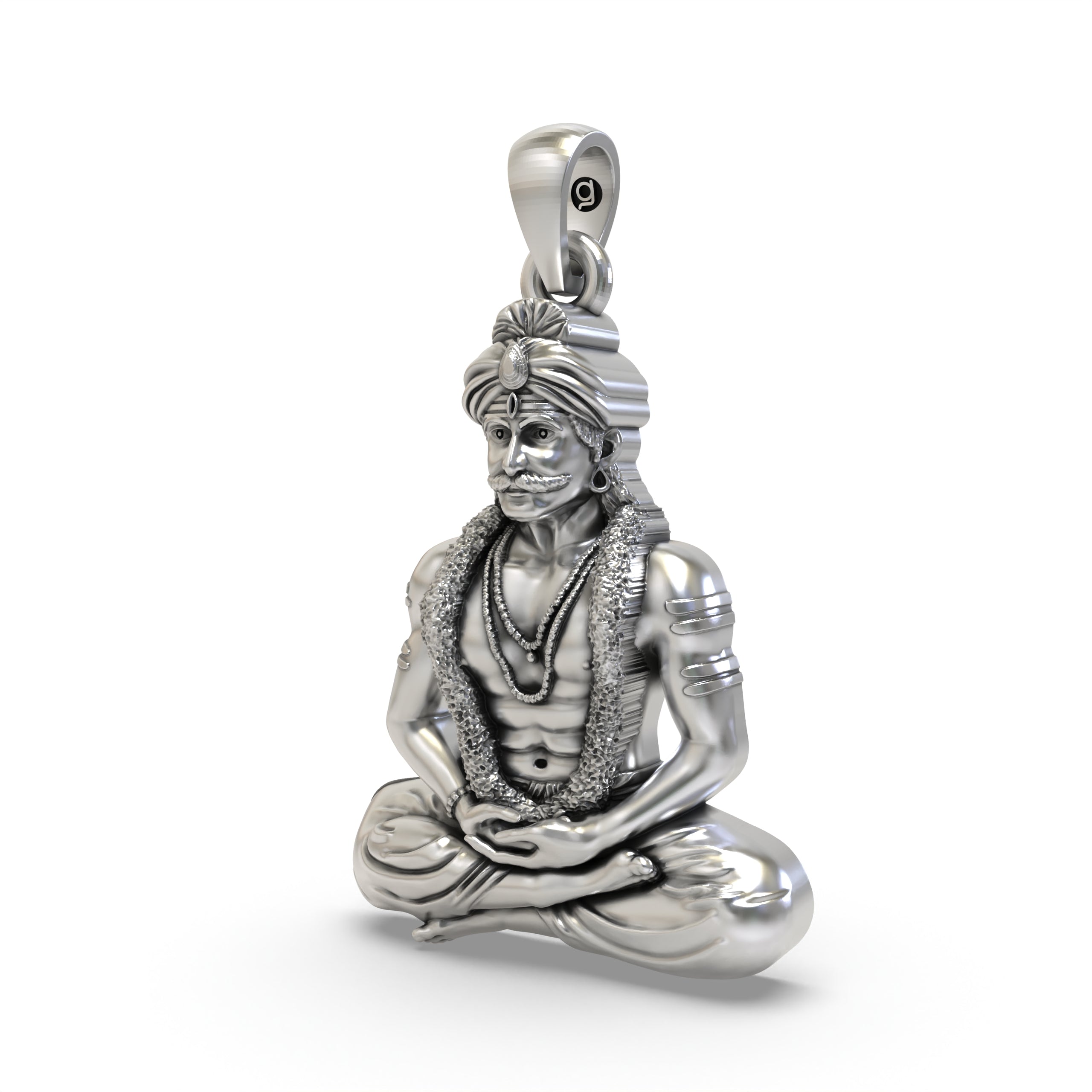 925 Silver Muneshwara Swamy Pendant – South Indian Guardian Deity Jewelry
