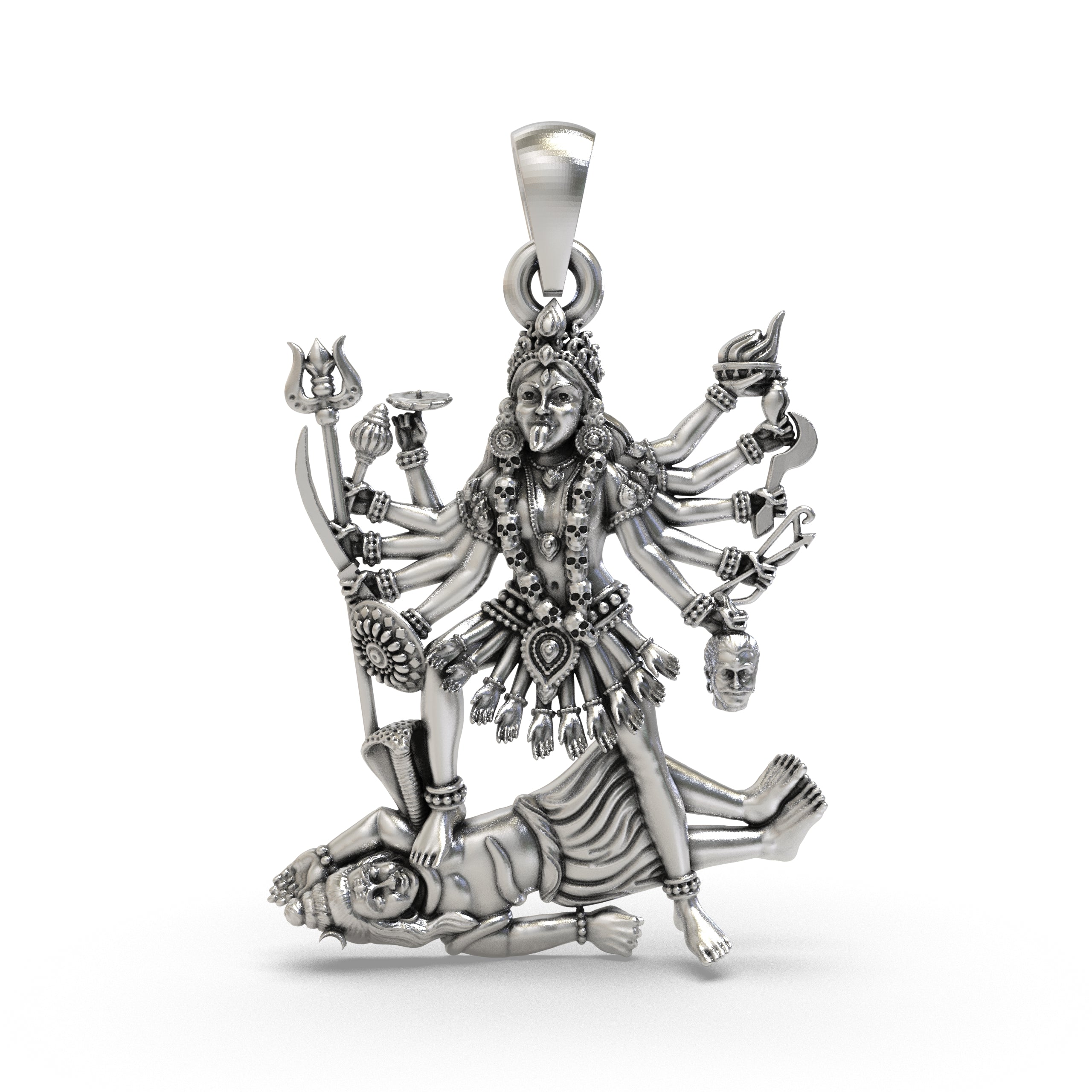 925 Silver Kali Maa Pendant | Powerful Spiritual Jewelry for Protection & Strength