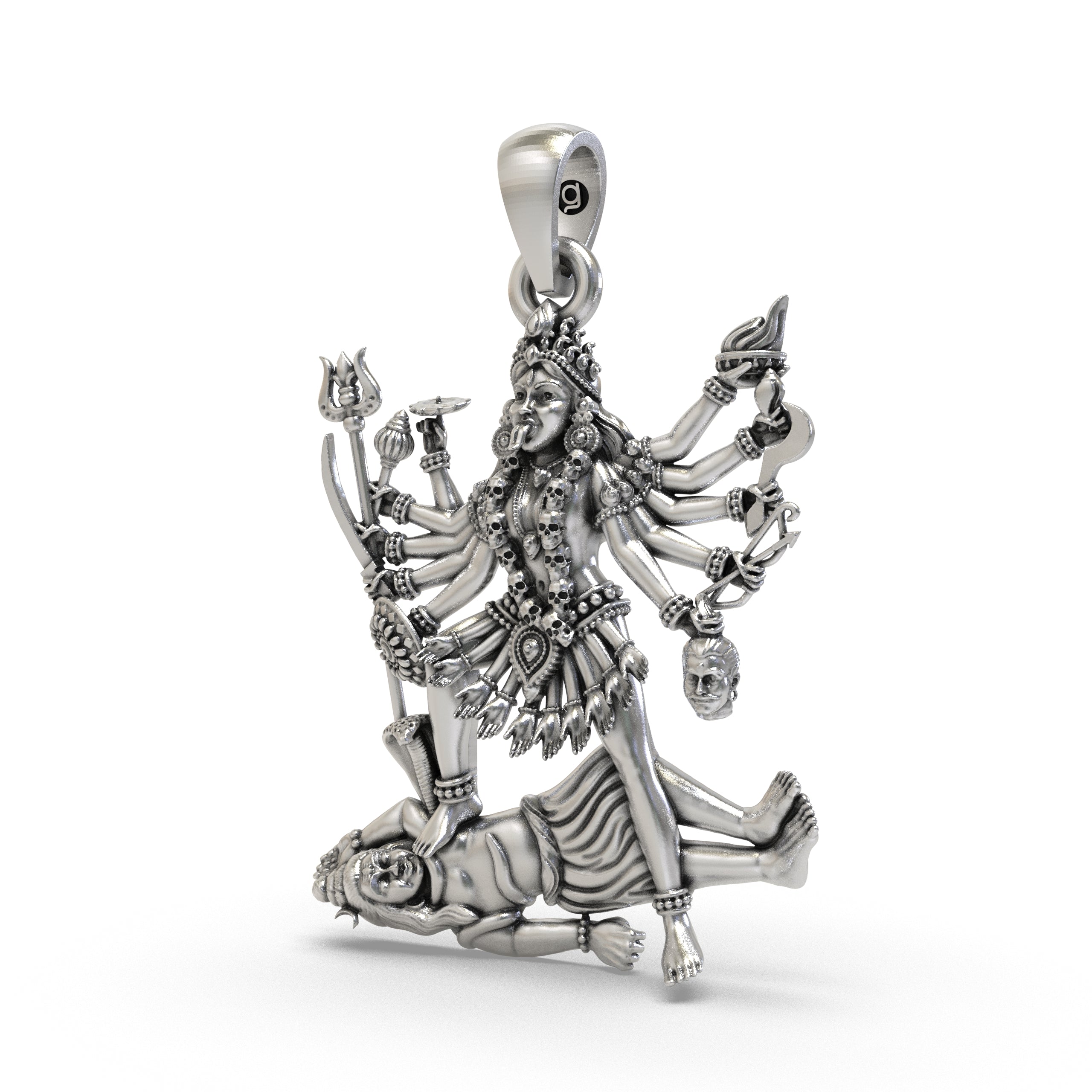 925 Silver Kali Maa Pendant | Powerful Spiritual Jewelry for Protection & Strength