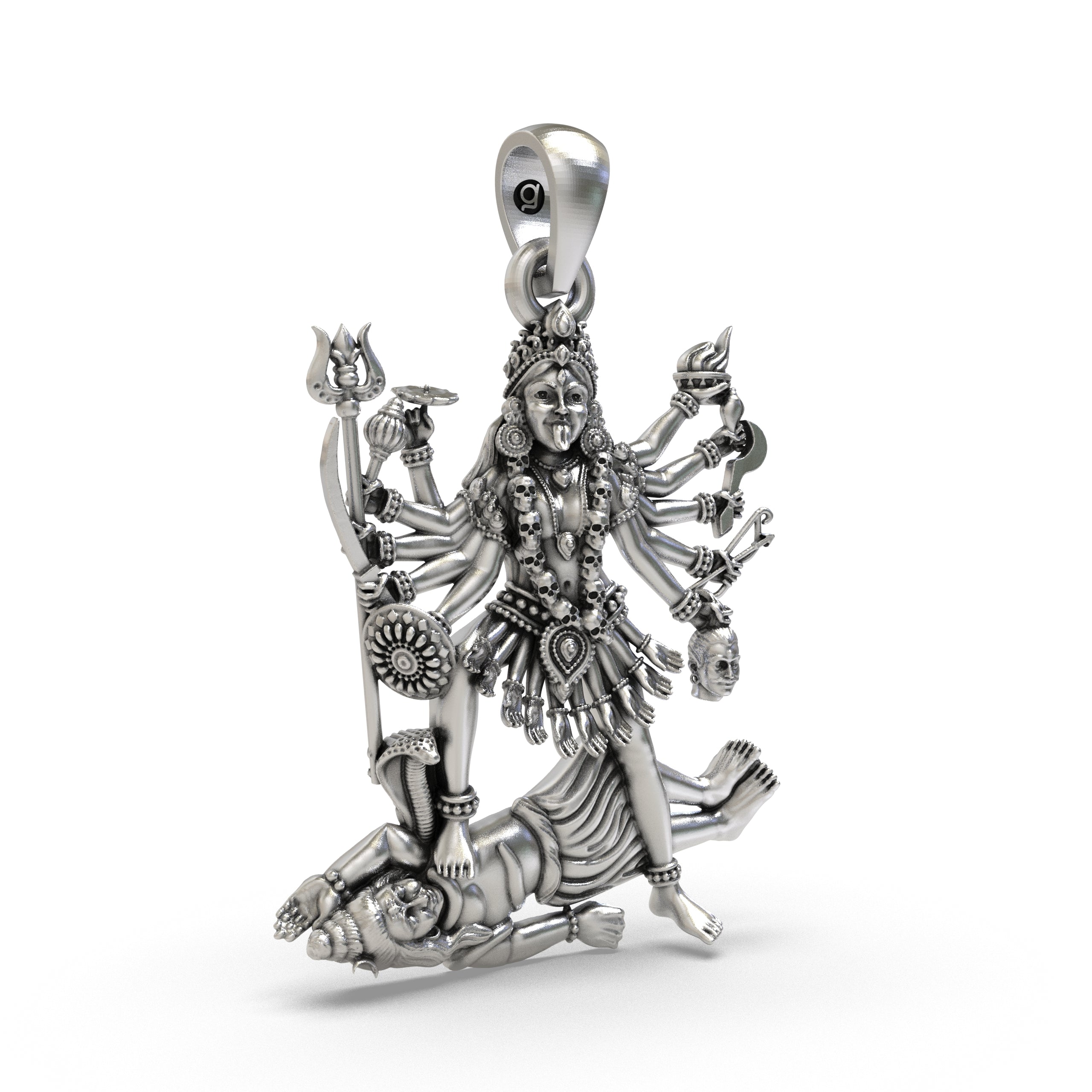 925 Silver Kali Maa Pendant | Powerful Spiritual Jewelry for Protection & Strength