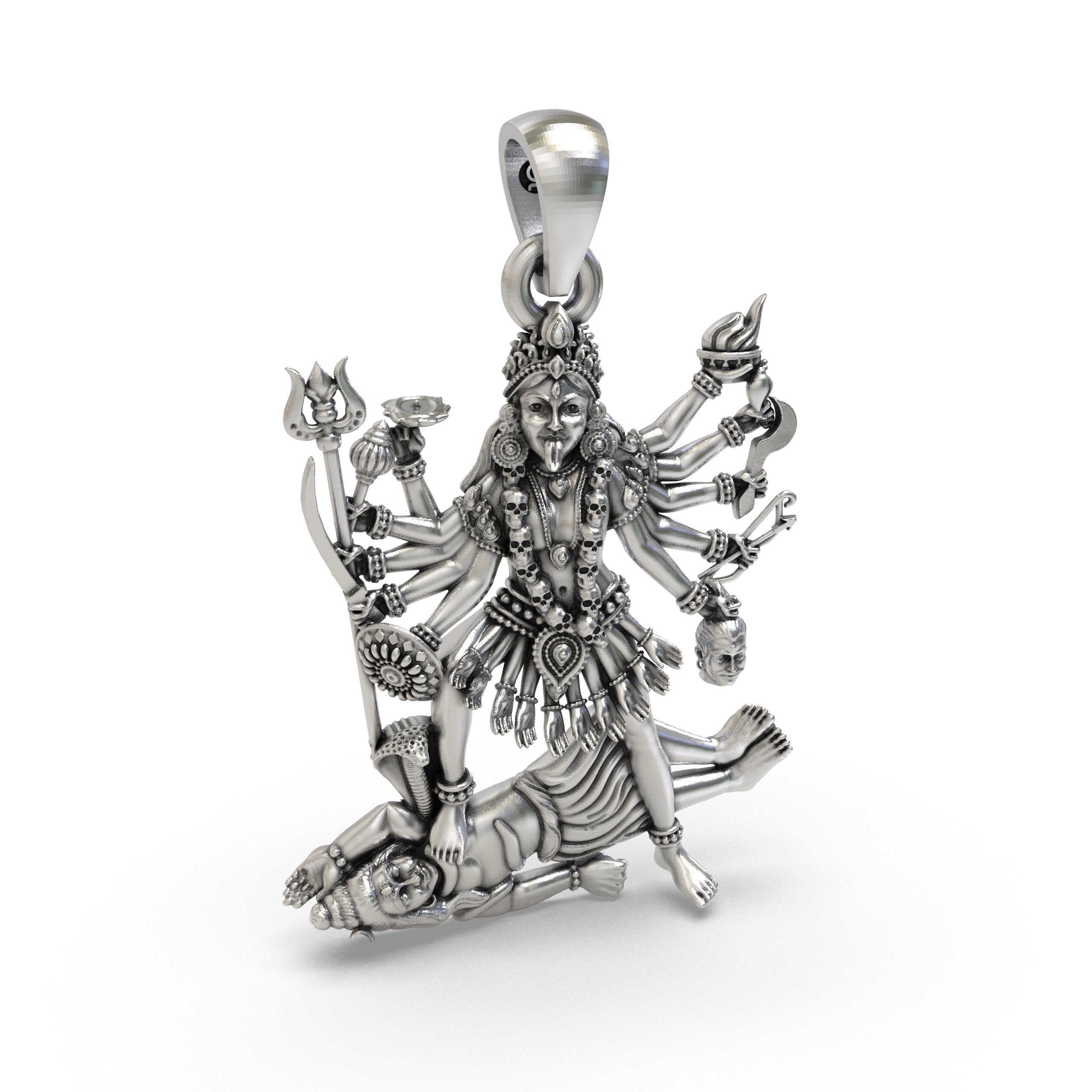 925 Silver Kali Maa Pendant | Powerful Spiritual Jewelry for Protection & Strength