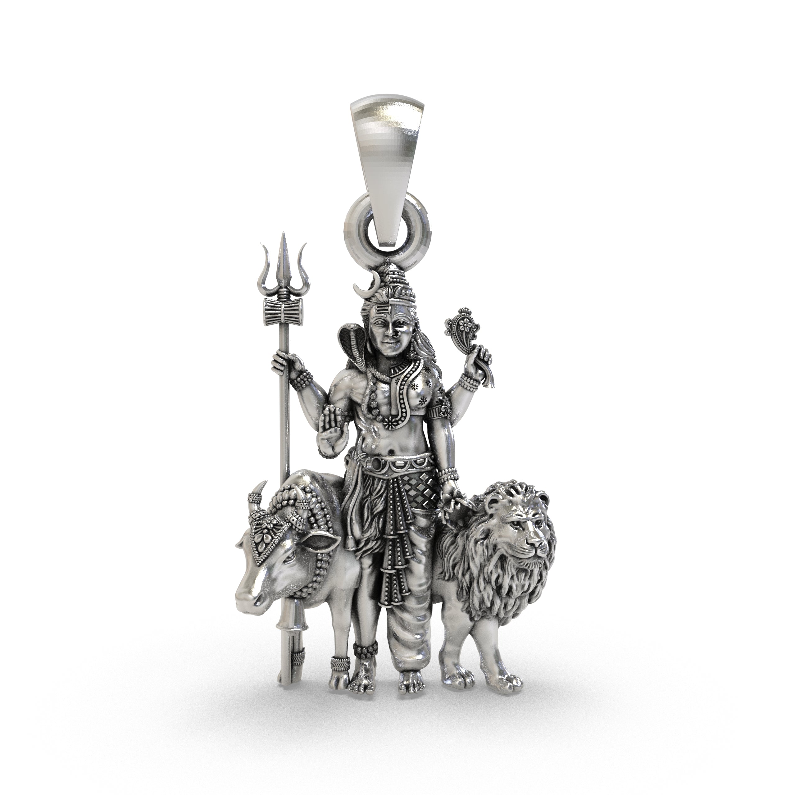 925 Silver Shiv Shakti Ardha Nareeswara Pendant