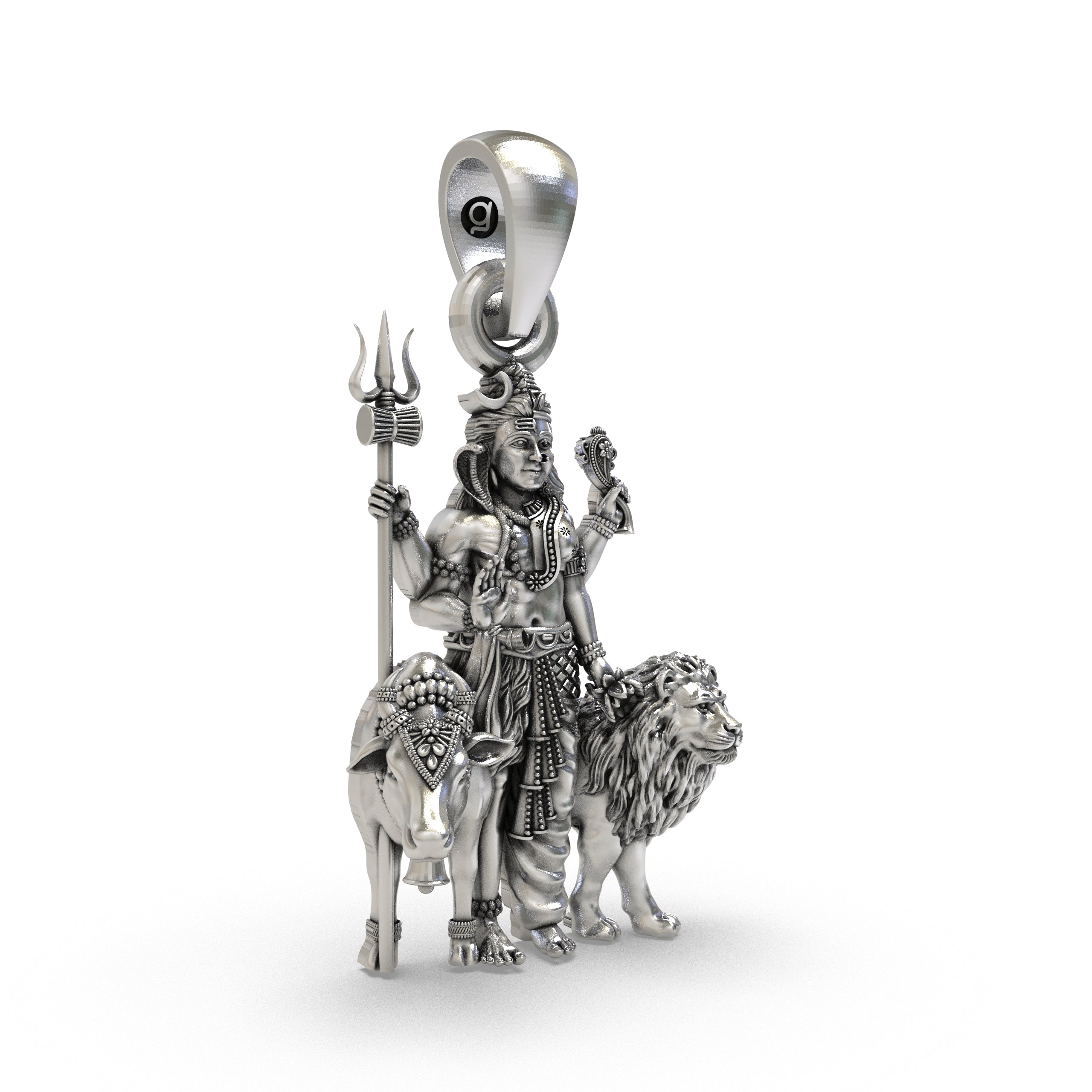 925 Silver Shiv Shakti Ardha Nareeswara Pendant