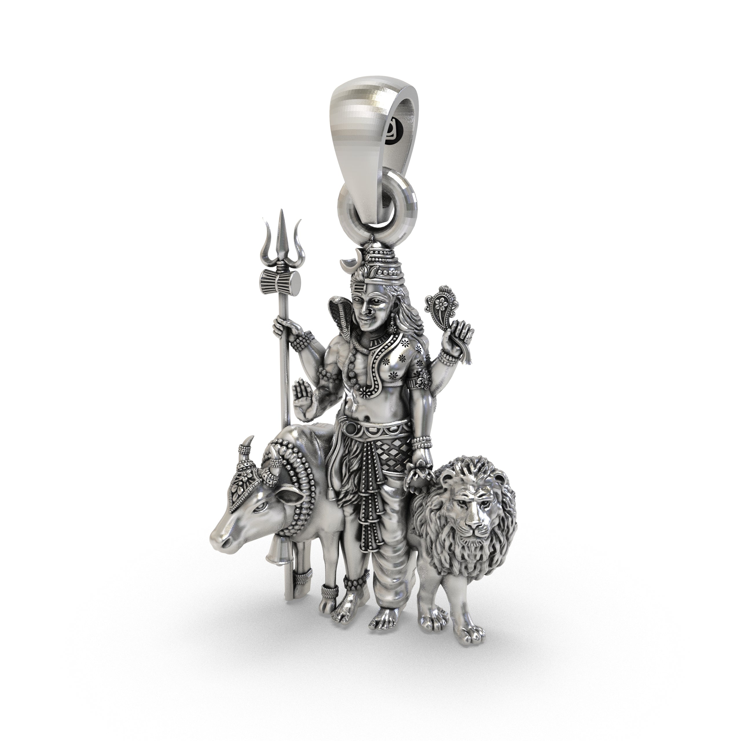 925 Silver Shiv Shakti Ardha Nareeswara Pendant