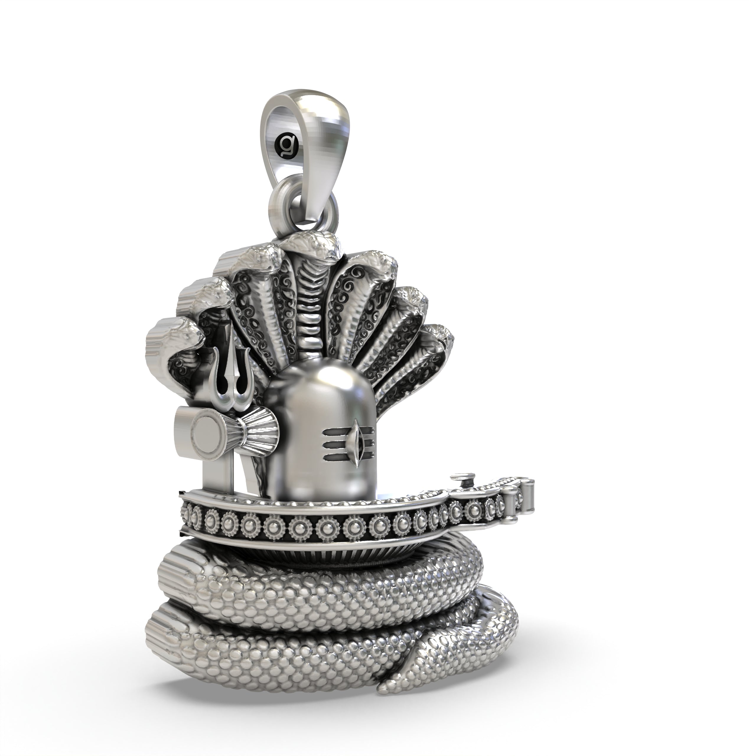 925 Silver Shiva Lingam with Snake Pendant – Powerful Mahadev Symbol of Energy & Protection | Spiritual Jyotirlinga Amulet