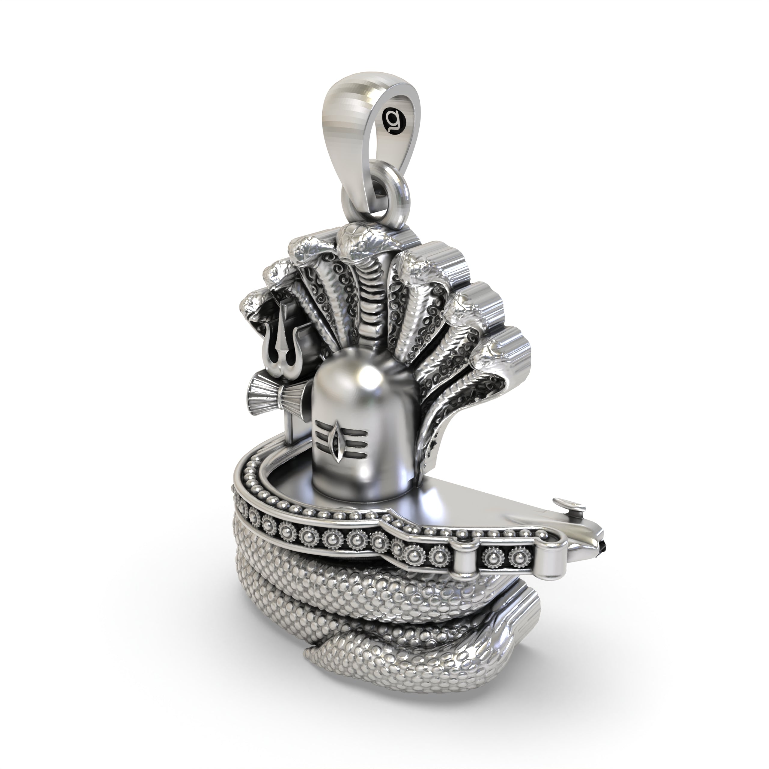 925 Silver Shiva Lingam with Snake Pendant – Powerful Mahadev Symbol of Energy & Protection | Spiritual Jyotirlinga Amulet