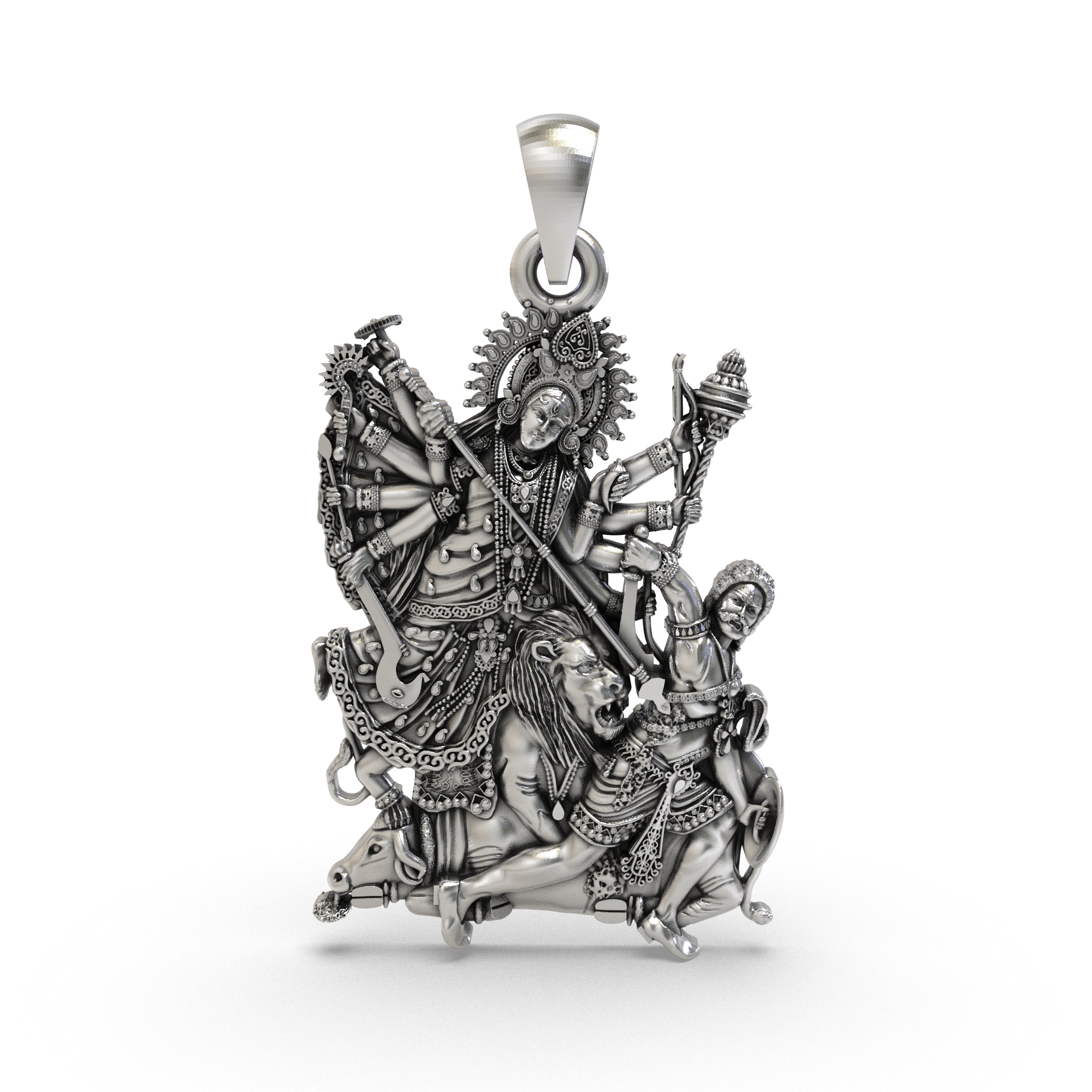 925 Silver Durga Maa Pendant – Divine Goddess Durga Locket for Protection & Blessings