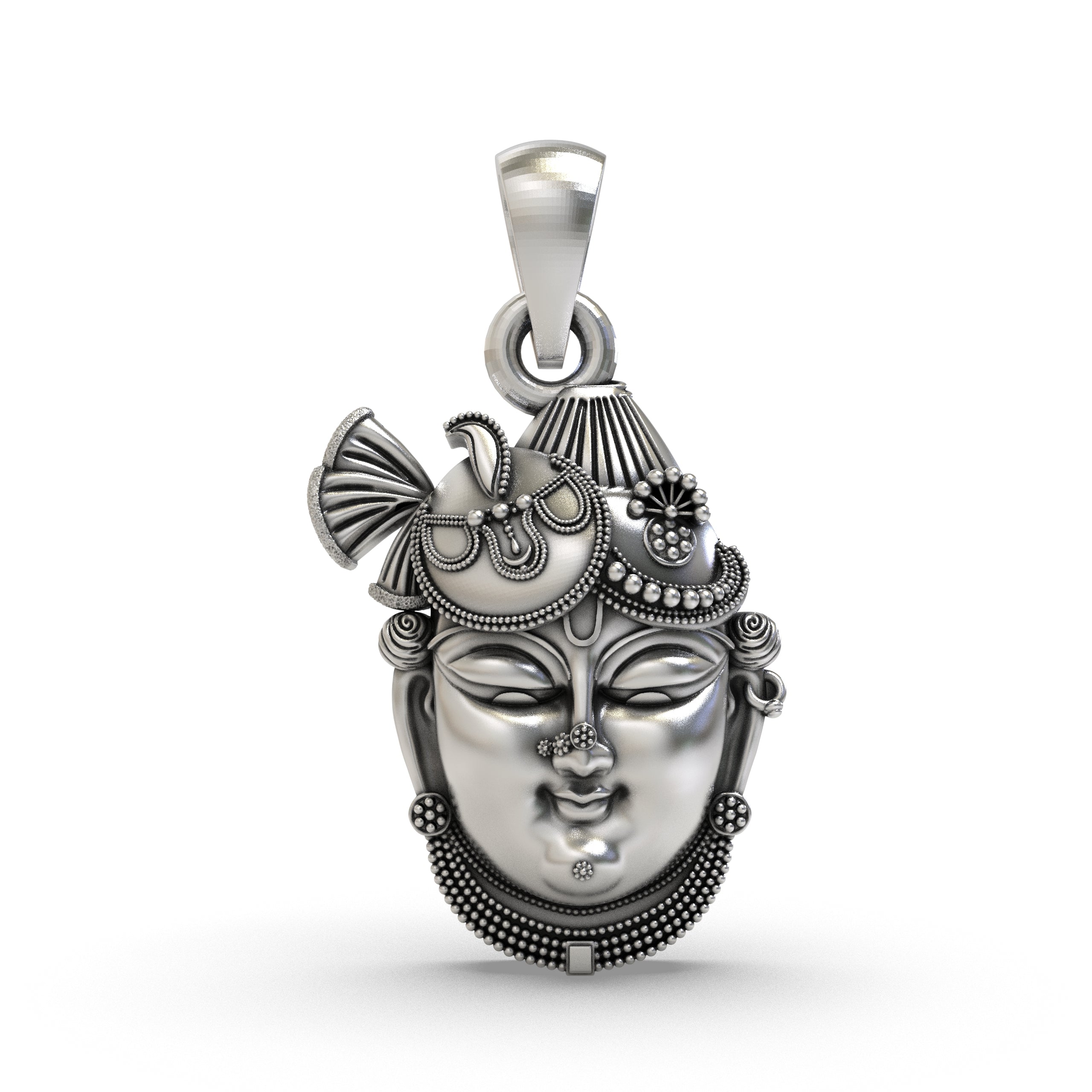 Shrinathji Face Pendant 925 Silver | Nathdwara Krishna Pendant | Spiritual Hindu God Jewelry for Men & Women | Handmade Divine Locket