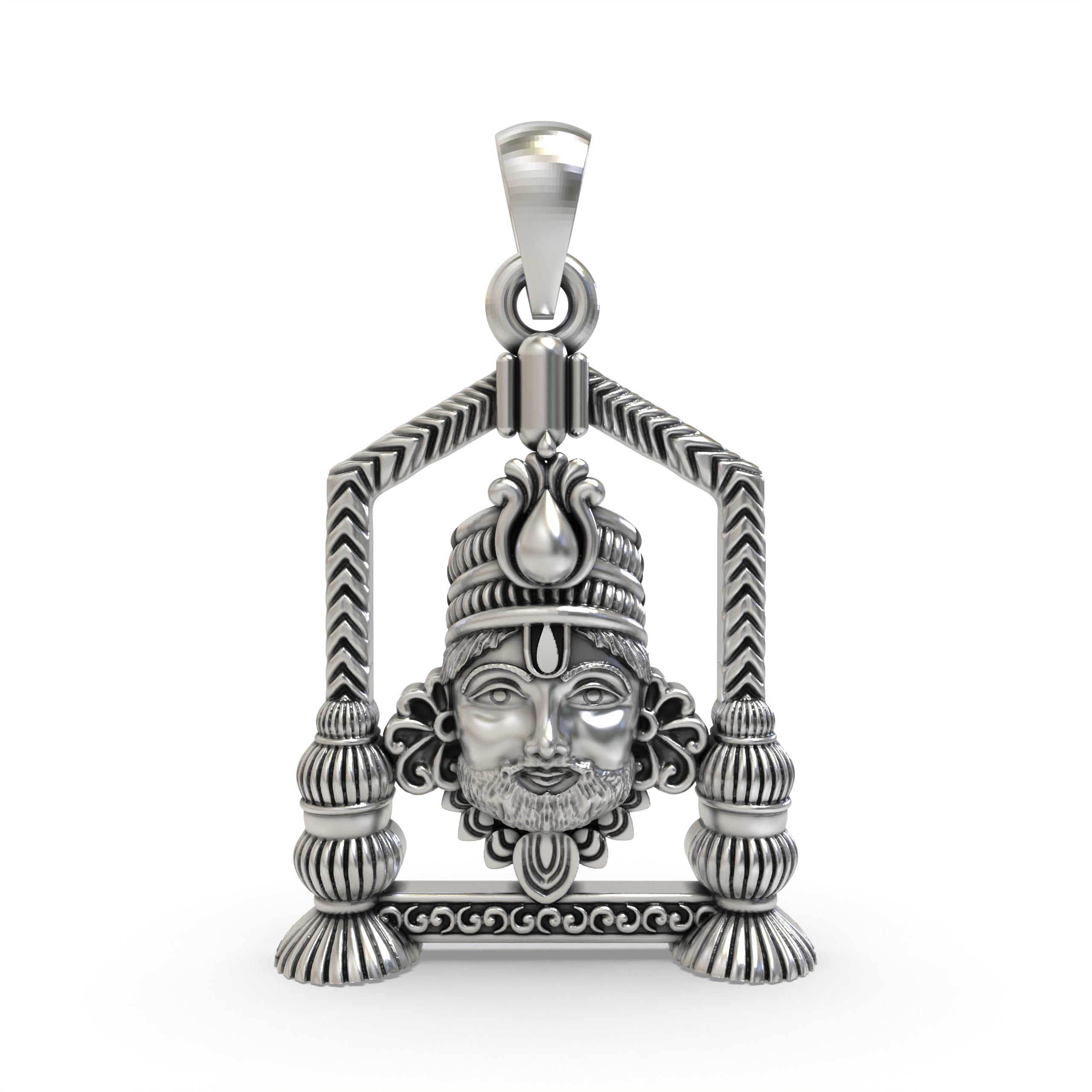 Khatu Shyam Ji Face Pendant in 925 Silver | Spiritual Jewelry for Devotees