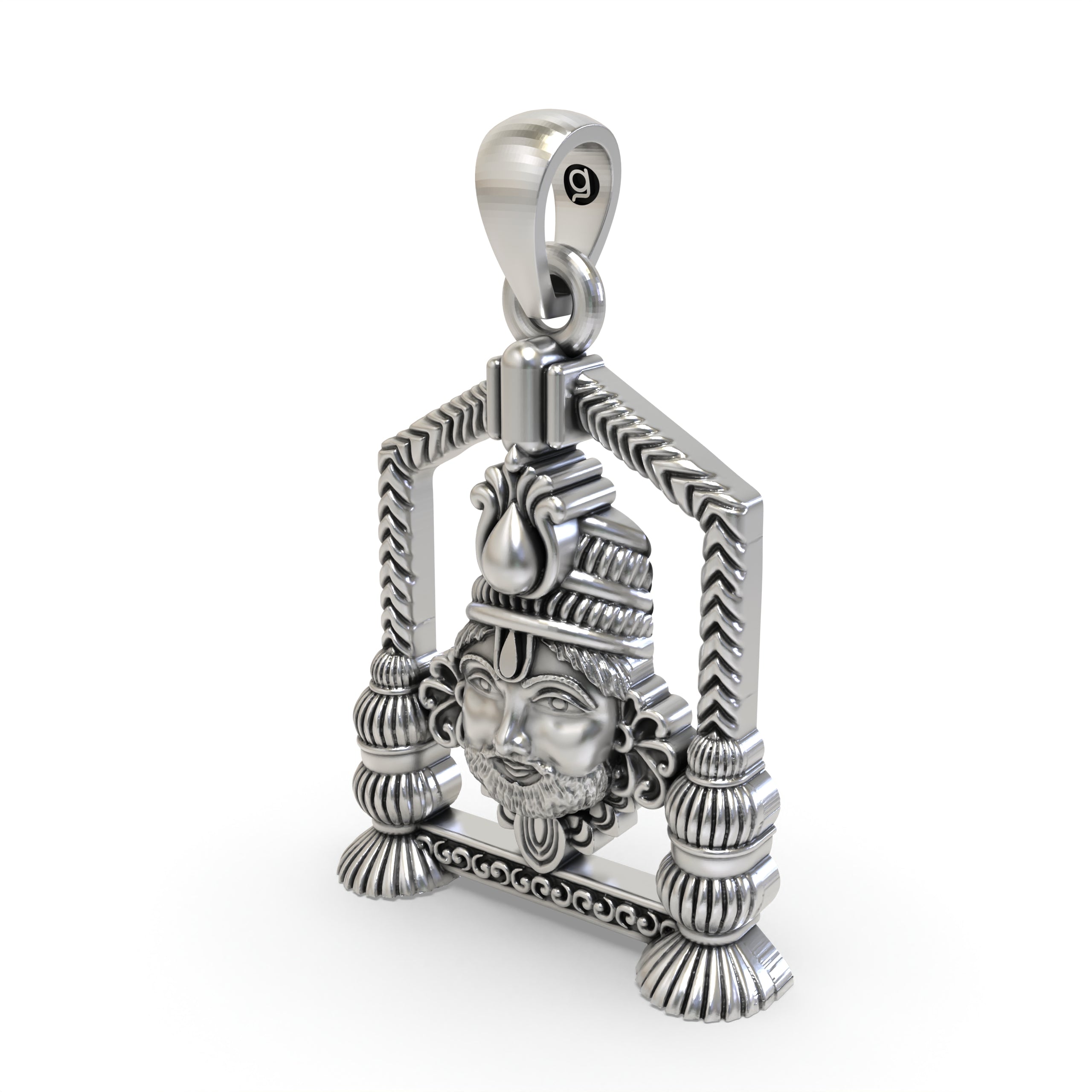 Khatu Shyam Ji Face Pendant in 925 Silver | Spiritual Jewelry for Devotees