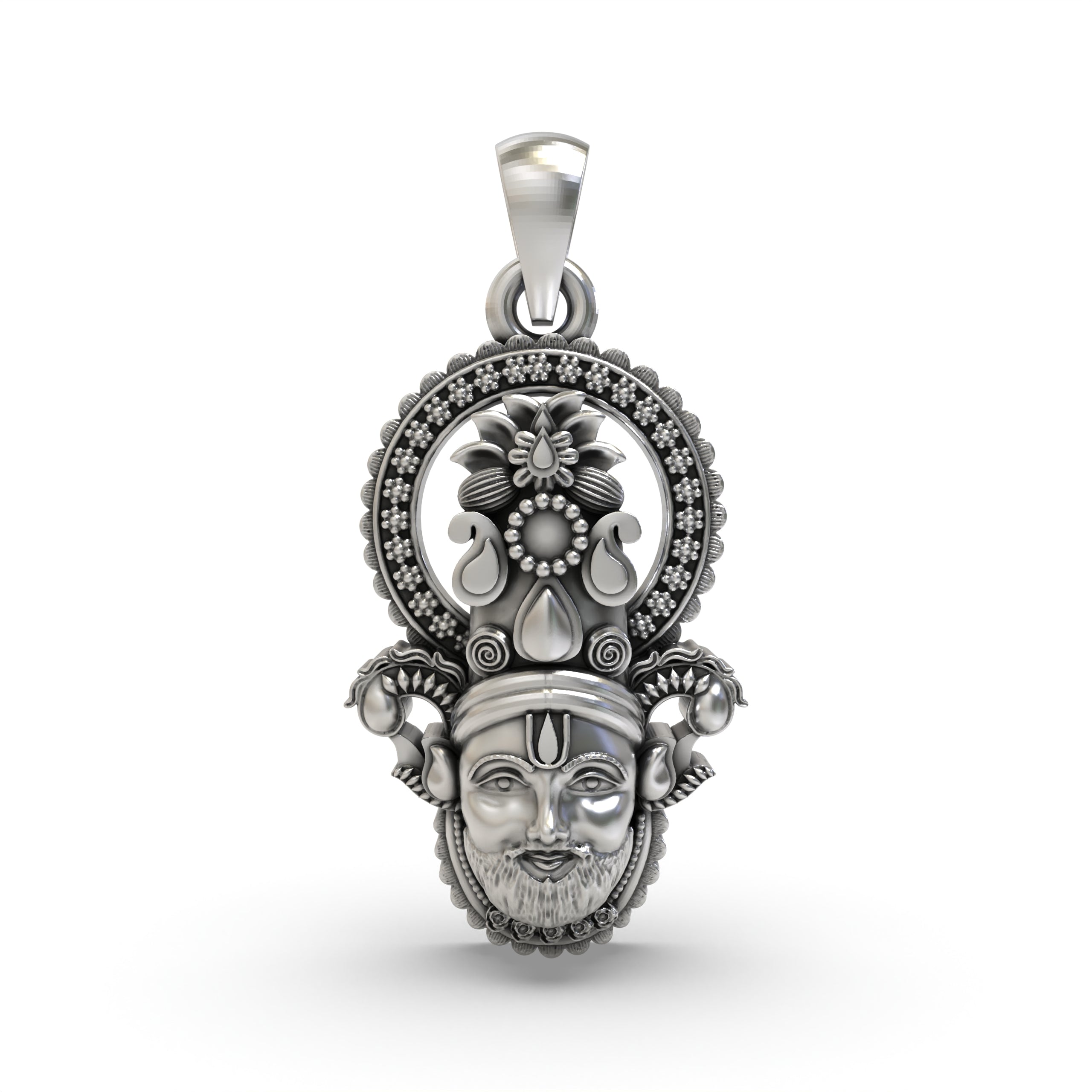 Buy 925 Silver Khatu Shyam Face Pendant Online | Elegant Religious Jewelry