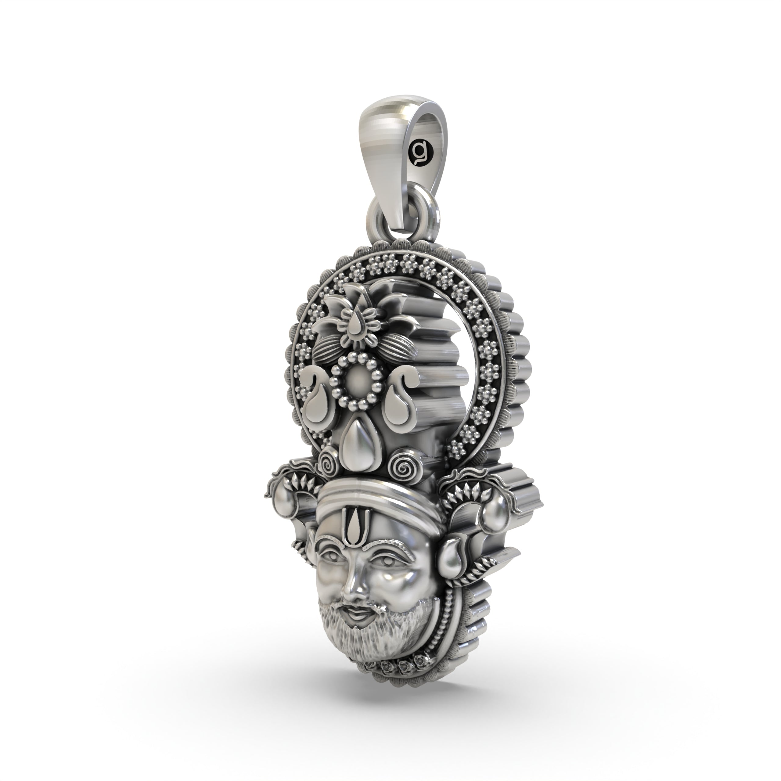 Buy 925 Silver Khatu Shyam Face Pendant Online | Elegant Religious Jewelry