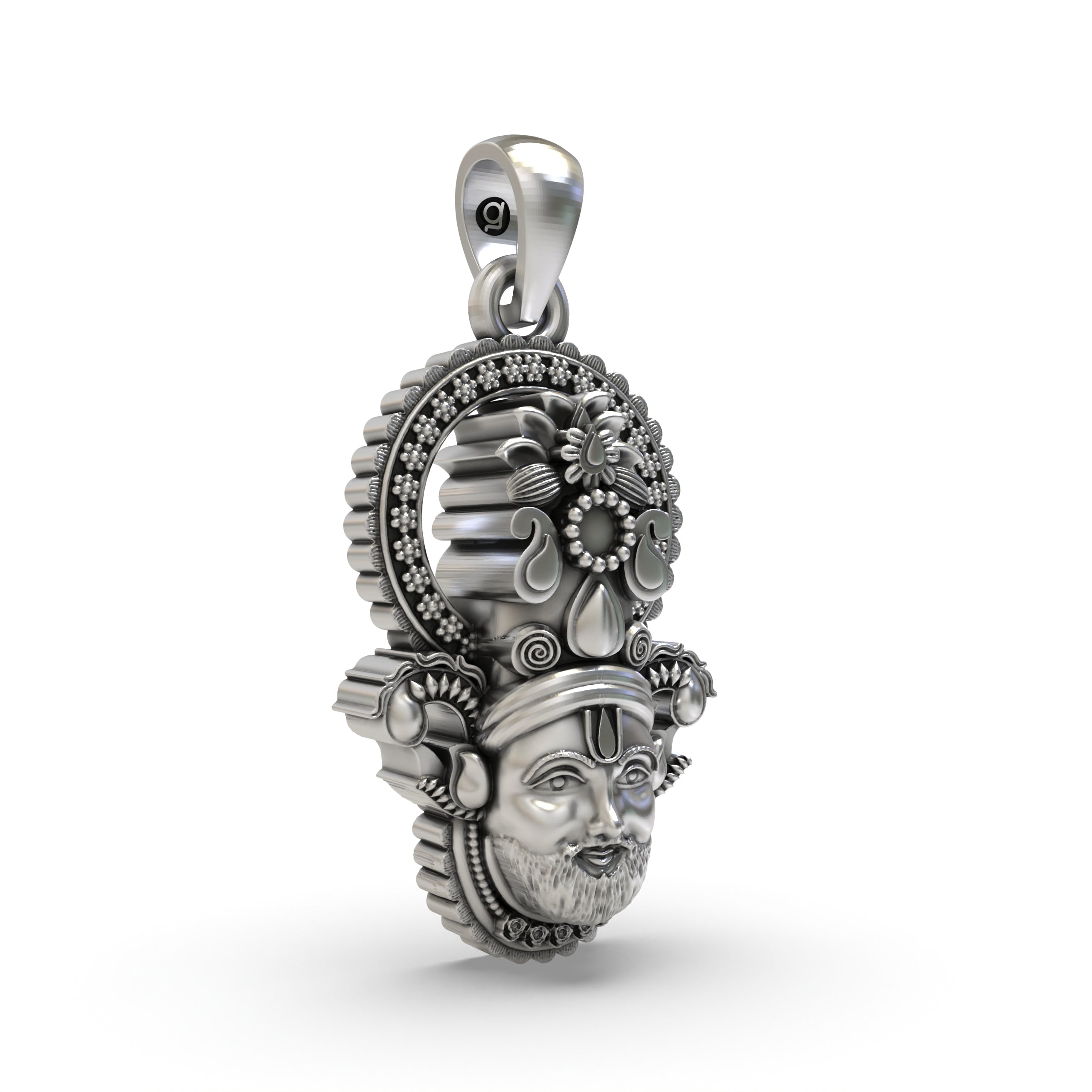 Buy 925 Silver Khatu Shyam Face Pendant Online | Elegant Religious Jewelry