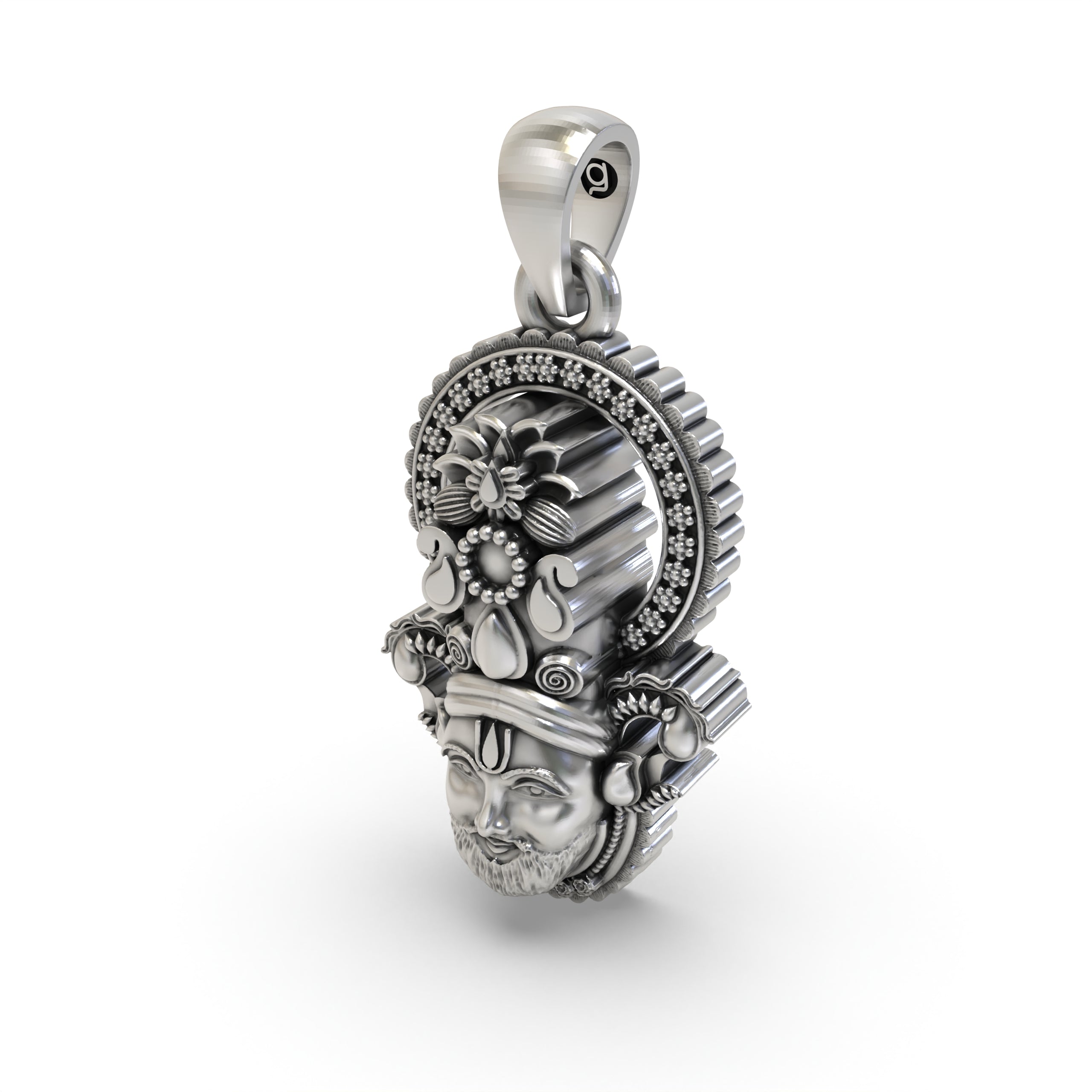 Buy 925 Silver Khatu Shyam Face Pendant Online | Elegant Religious Jewelry