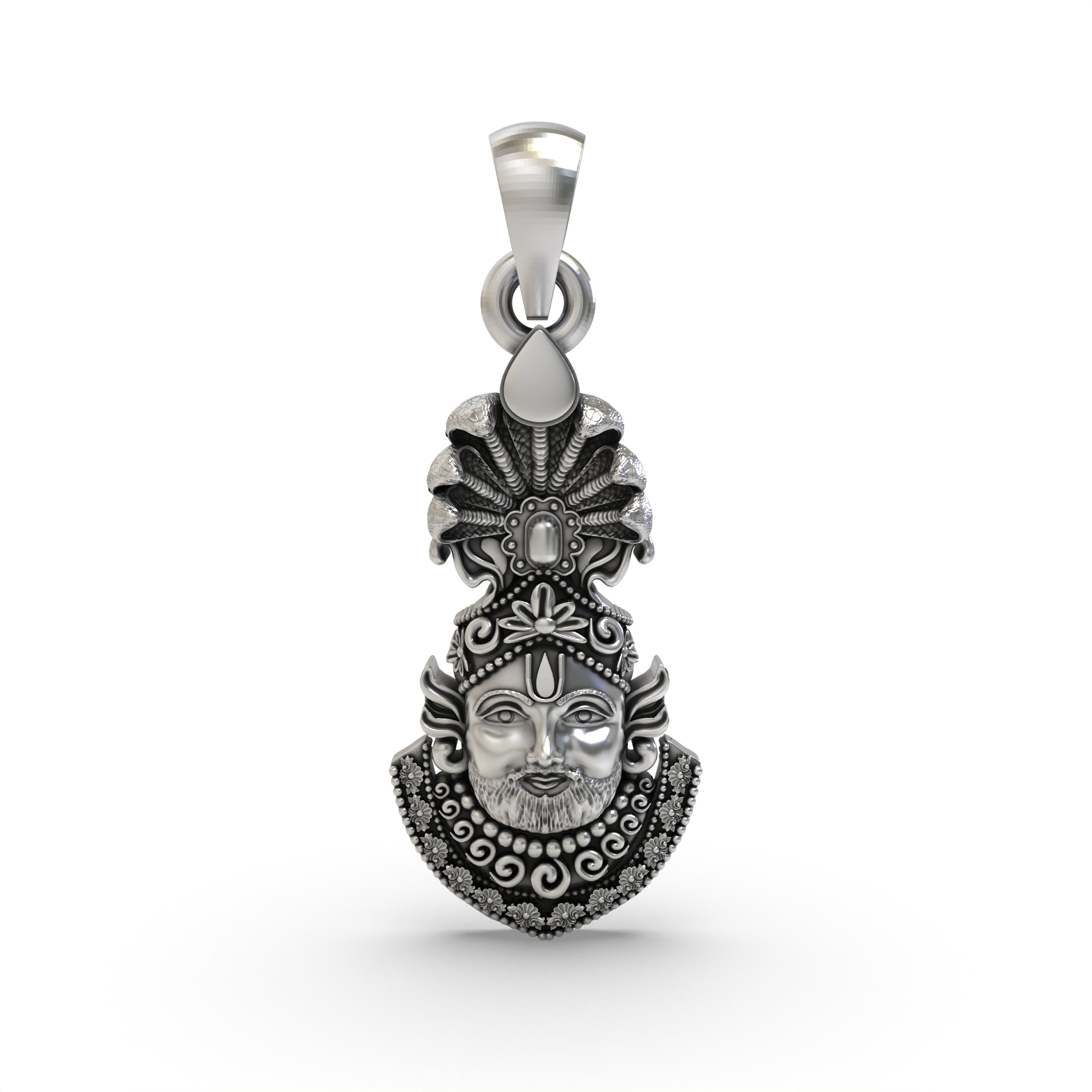 Khatu Shyam Face Pendant | Premium 925 Silver Hindu God Pendant