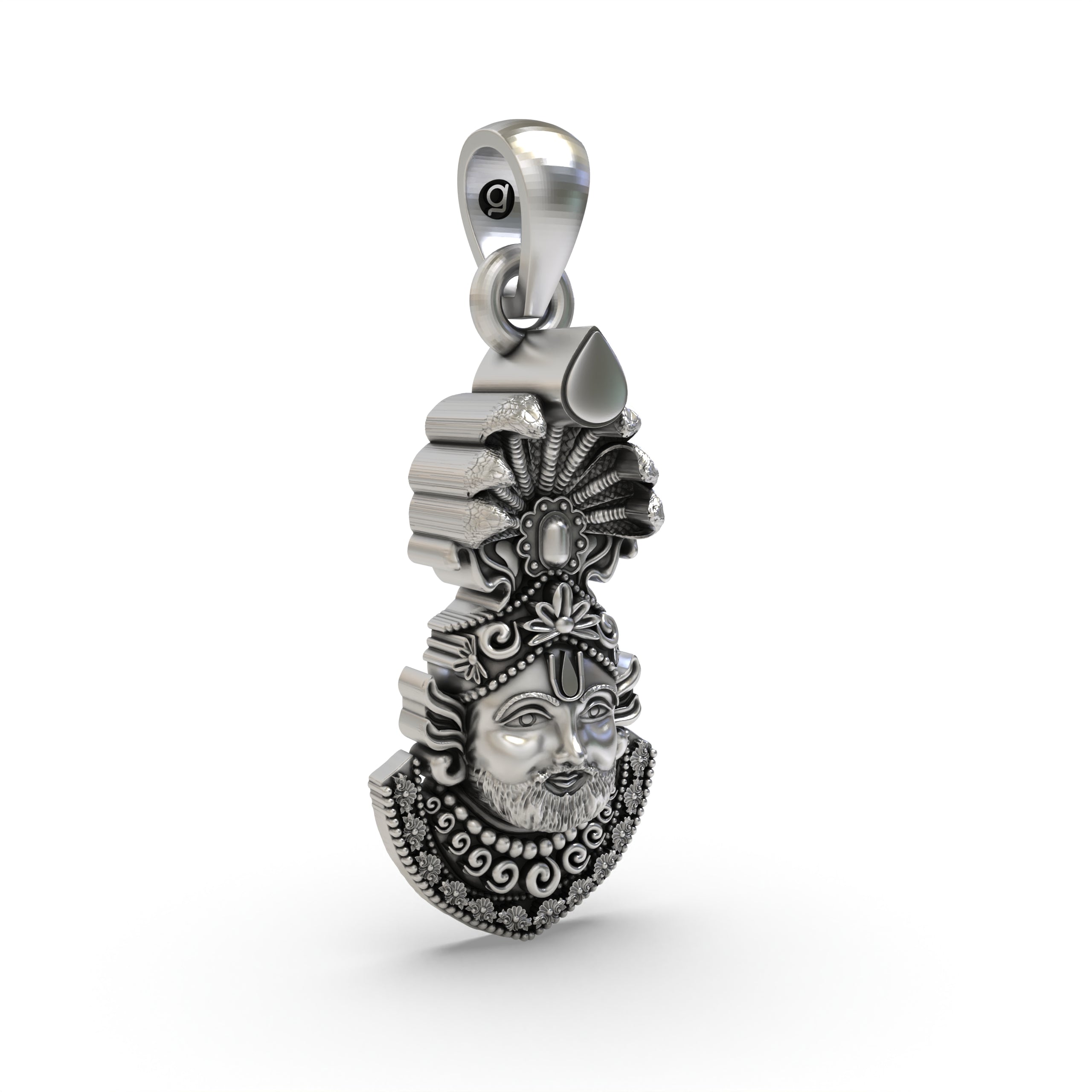 Khatu Shyam Face Pendant | Premium 925 Silver Hindu God Pendant