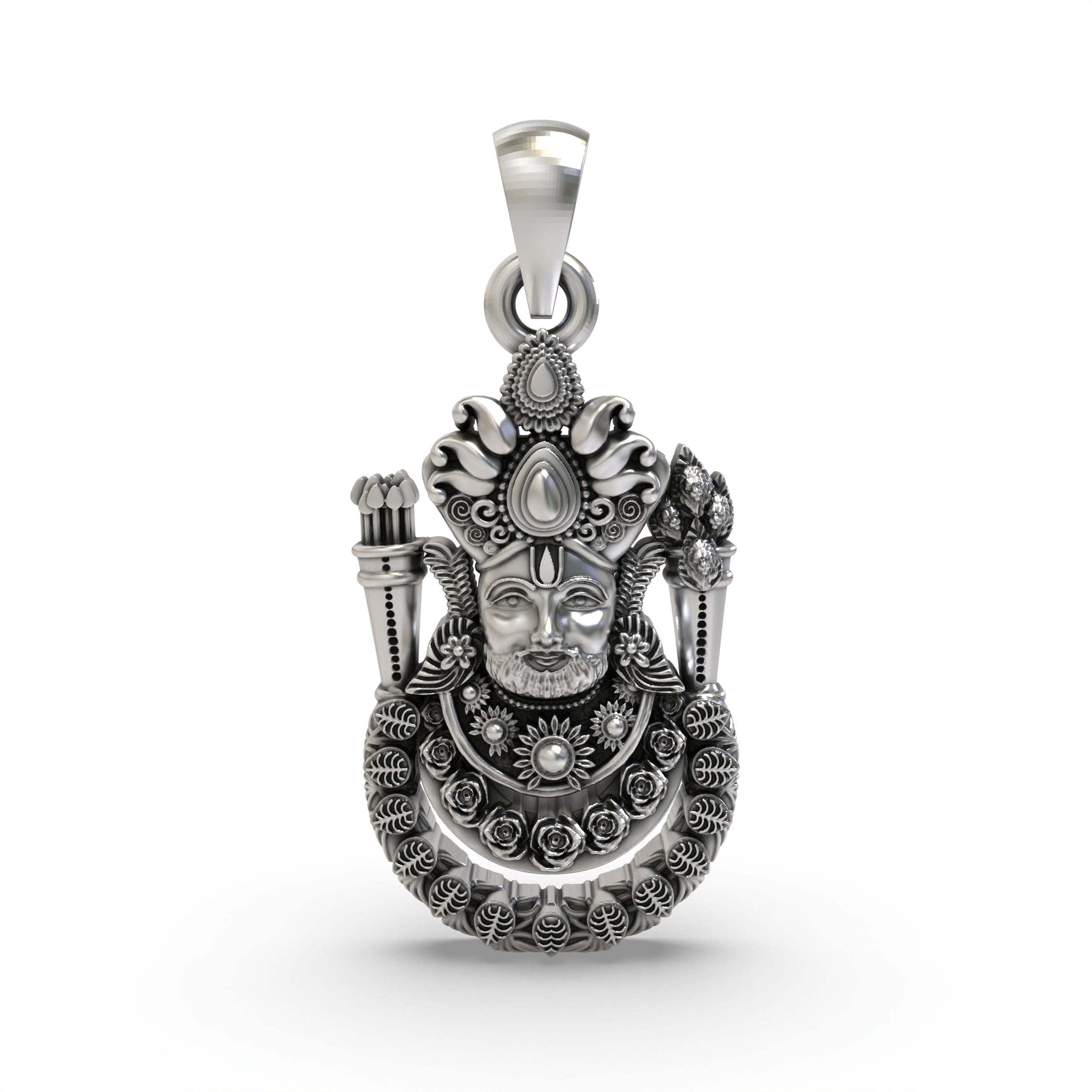 Handcrafted Khatu Shyam Ji Pendant | 925 Silver with Divine Detailing