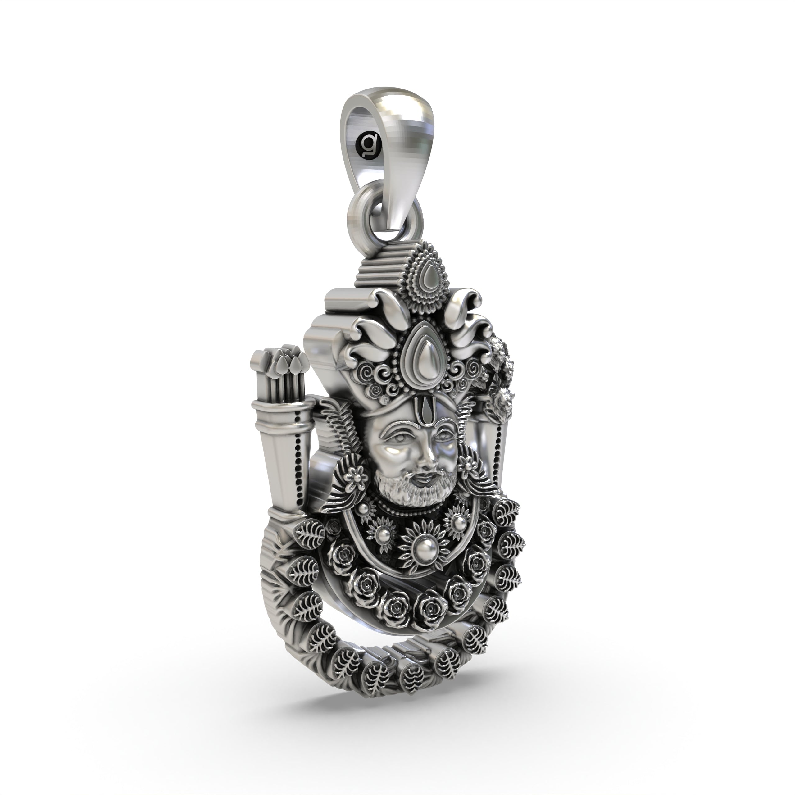 Handcrafted Khatu Shyam Ji Pendant | 925 Silver with Divine Detailing