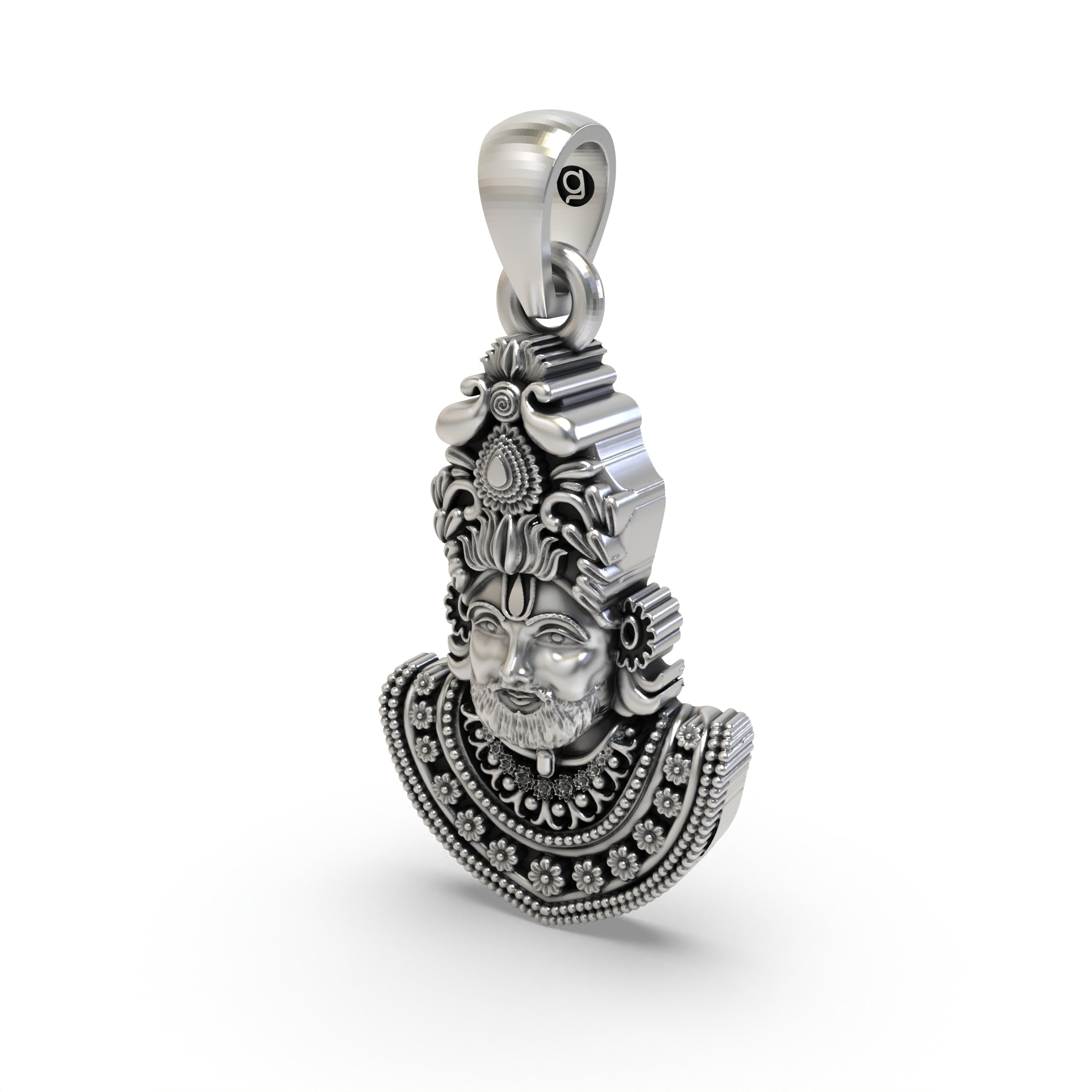 Sterling Silver Khatu Shyam Pendant for Men & Women | Devotional Jewelry