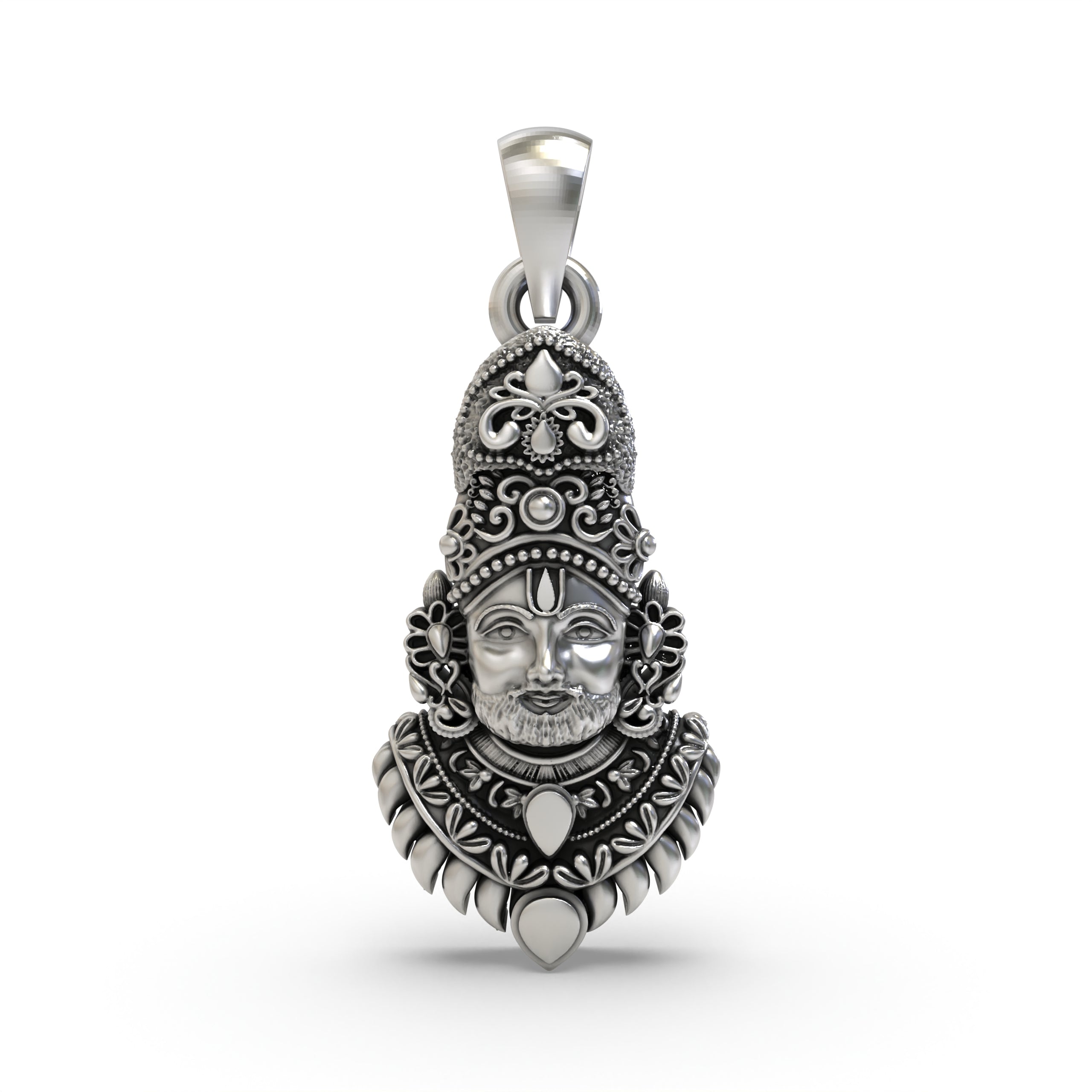 Buy Real 925 Silver Khatu Shyam Ji Pendant | Traditional Indian Jewelry