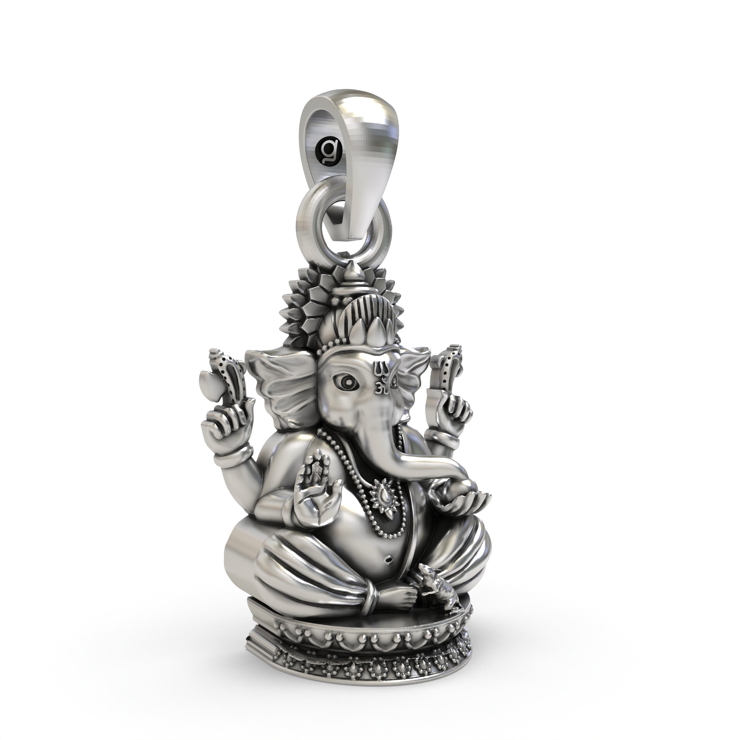 Ganpati Bappa Face Pendant in 925 Silver | Divine Protection Jewelry for Devotees