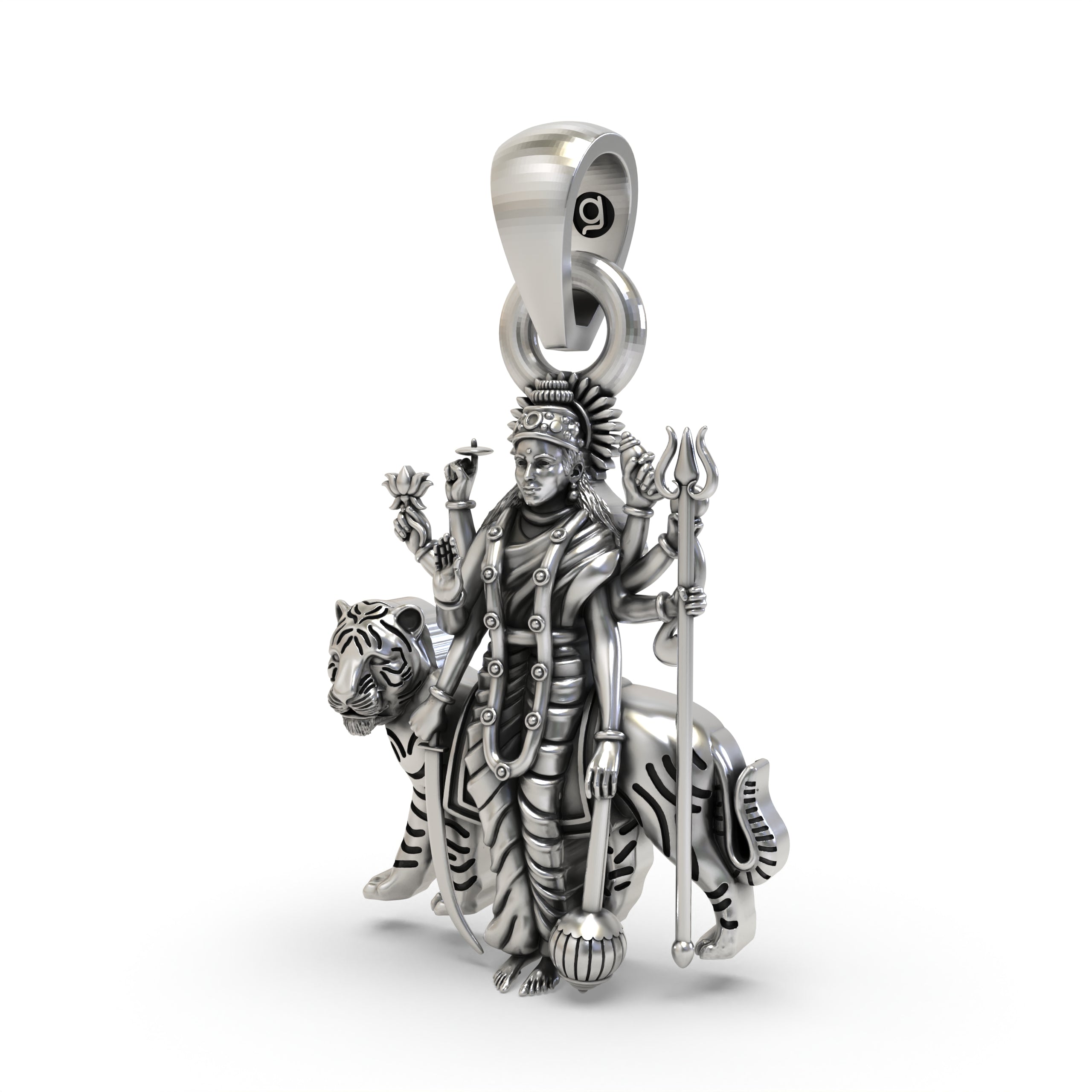 Durga Maa Pendant in Pure 925 Silver | Powerful Divine Goddess Jewelry for Strength & Protection