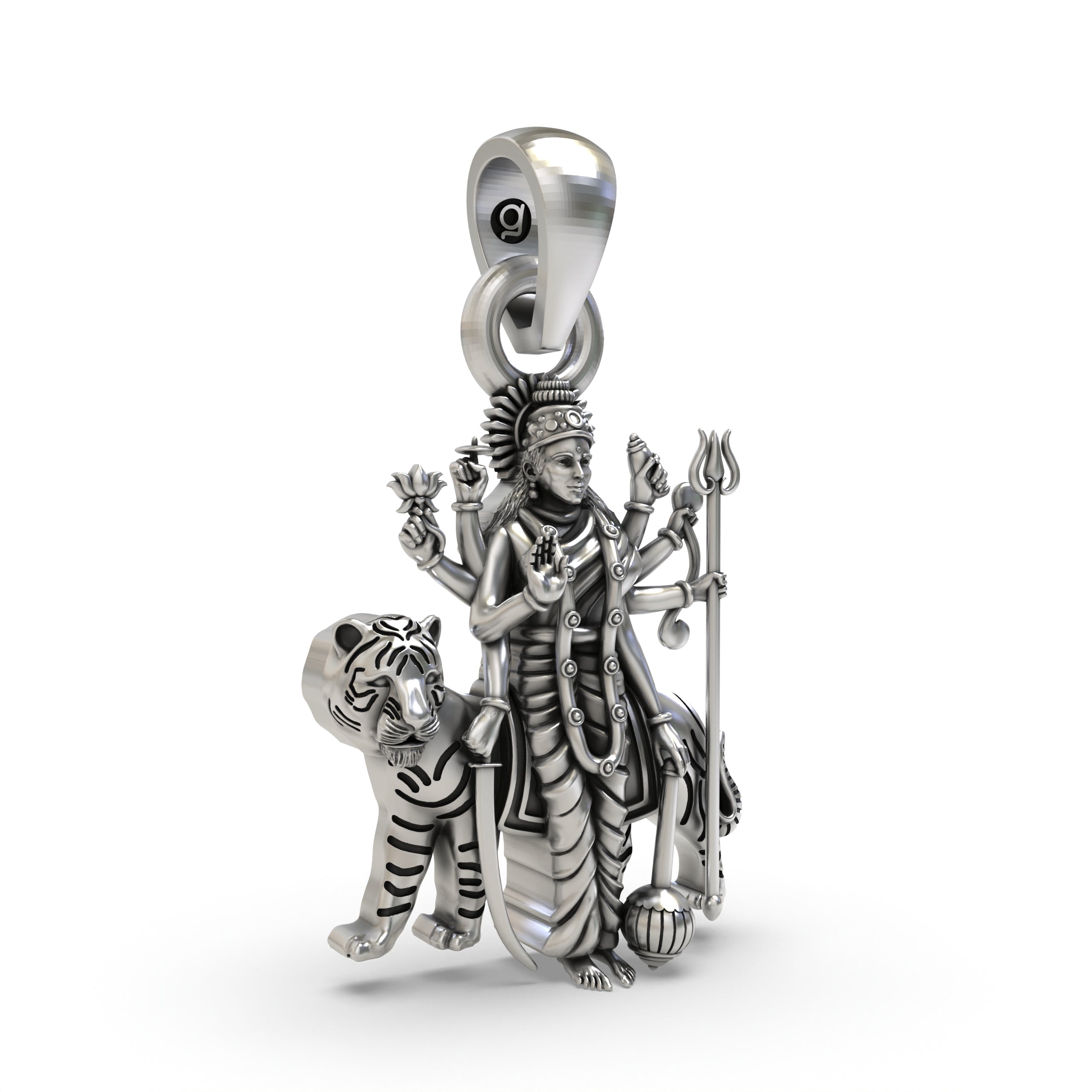Durga Maa Pendant in Pure 925 Silver | Powerful Divine Goddess Jewelry for Strength & Protection