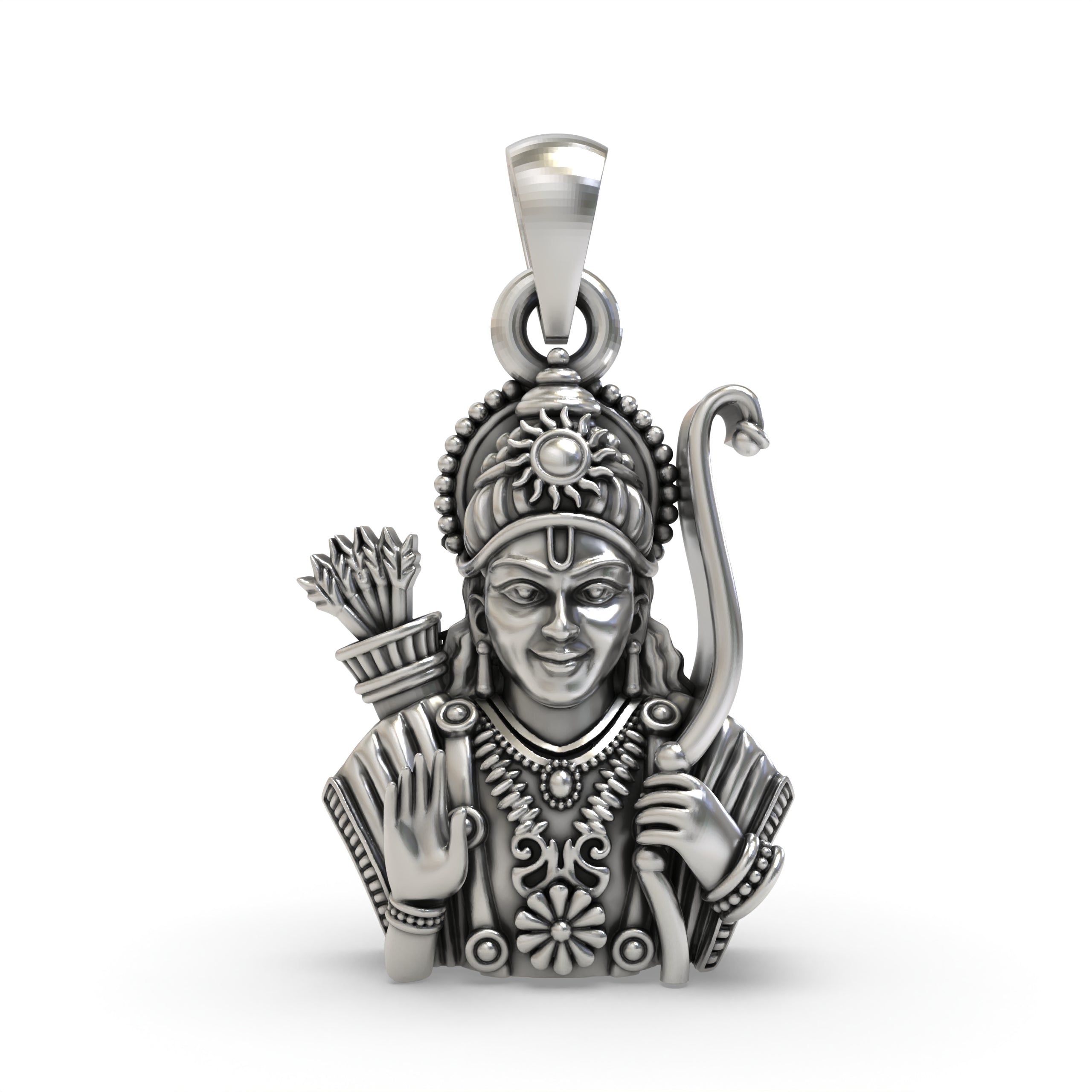 925 Silver Lord Ram Pendant – Shri Ram Devotional Jewelry | Handmade Ram Locket for Protection & Faith