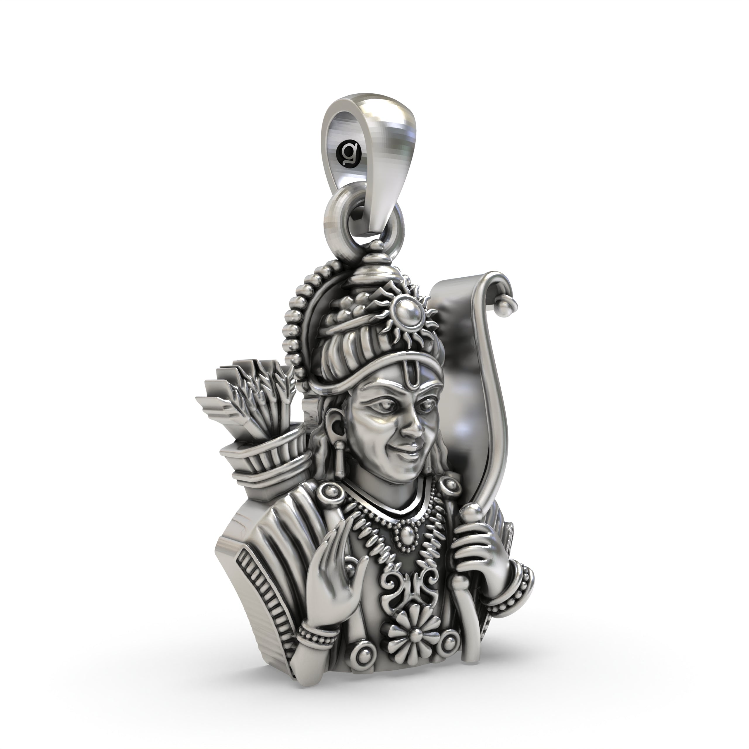 925 Silver Lord Ram Pendant – Shri Ram Devotional Jewelry | Handmade Ram Locket for Protection & Faith