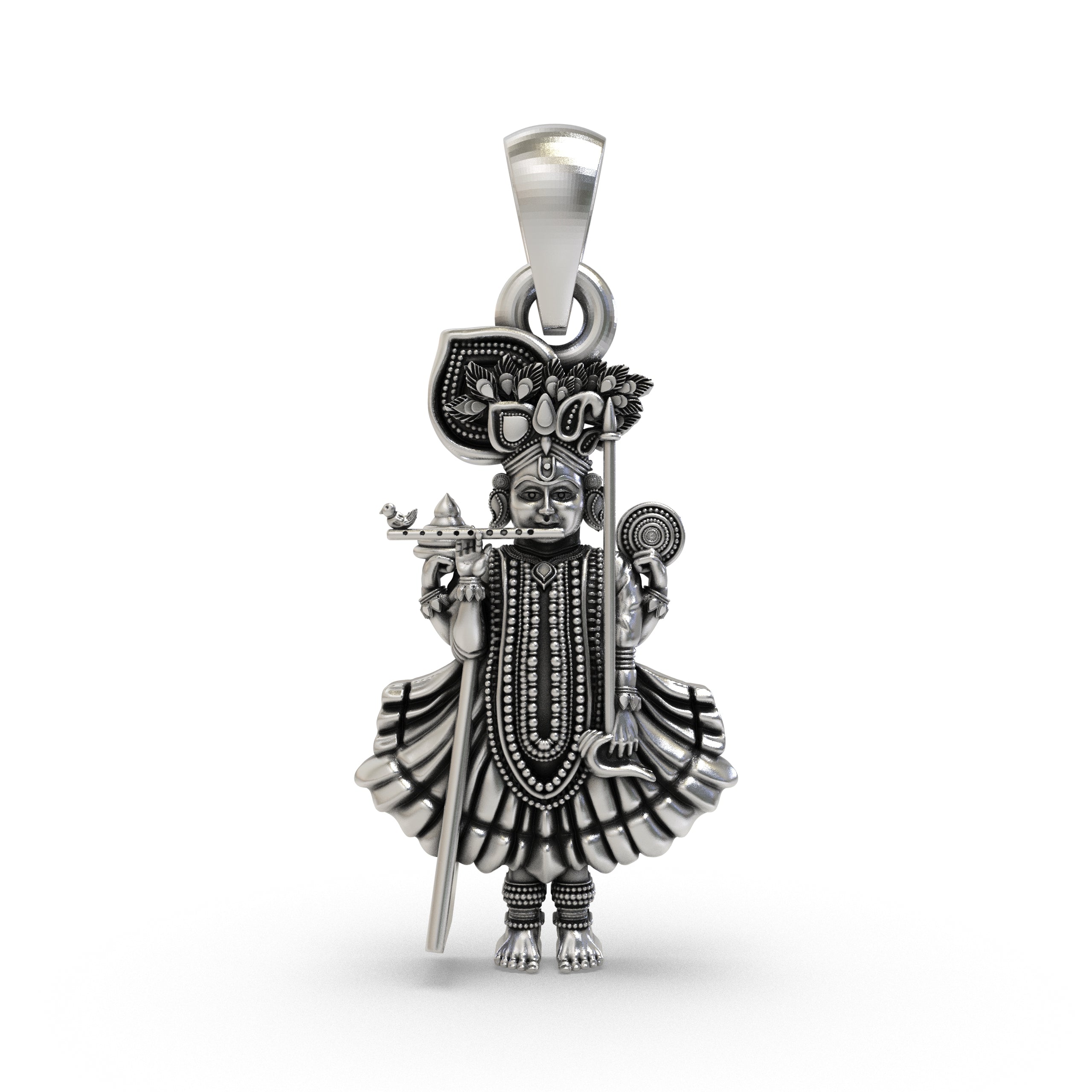 925 Silver Shri Ranchhodraiji Maharaj Pendant – Dakor Krishna Jewelry | Handmade Spiritual Pendant for Devotees