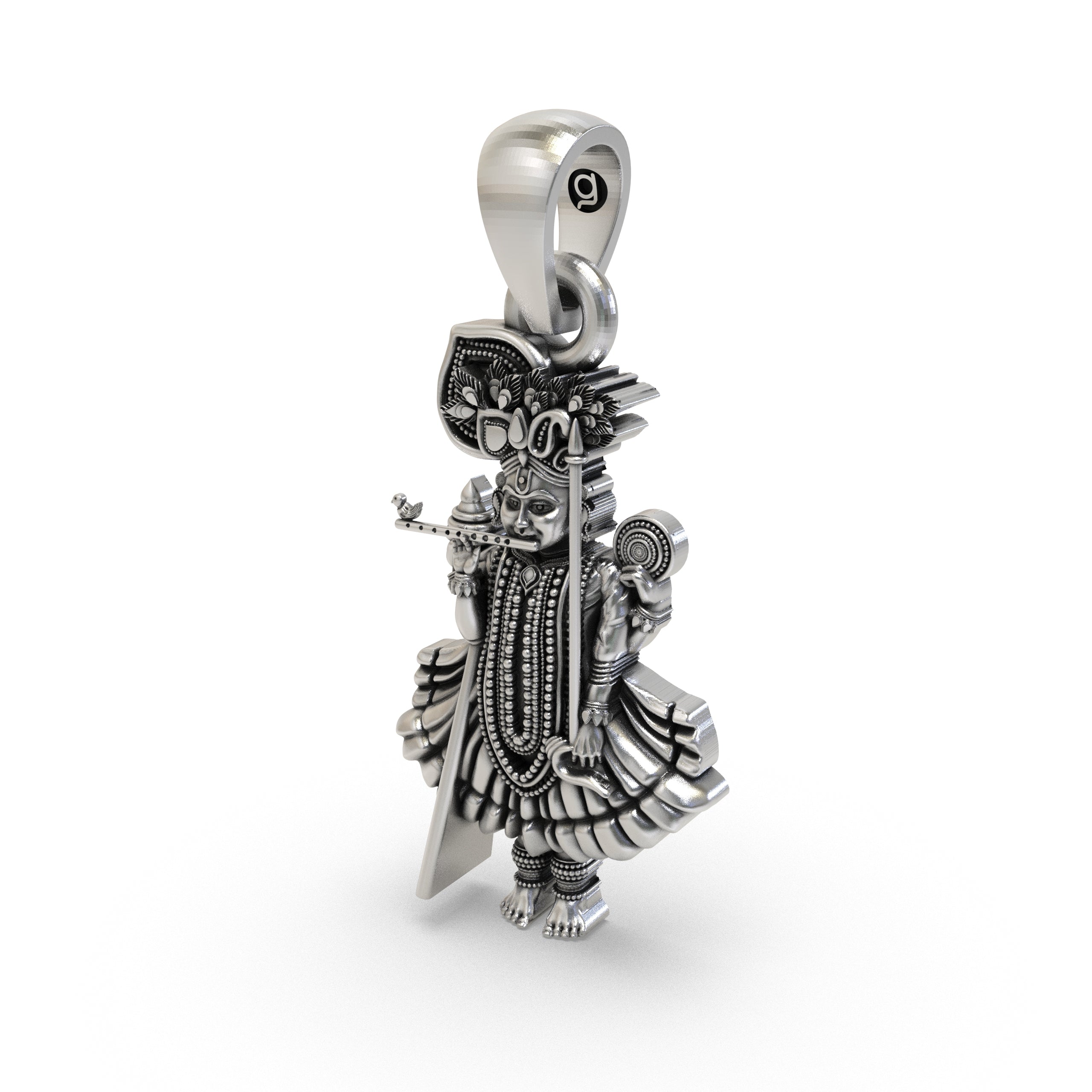 925 Silver Shri Ranchhodraiji Maharaj Pendant – Dakor Krishna Jewelry | Handmade Spiritual Pendant for Devotees