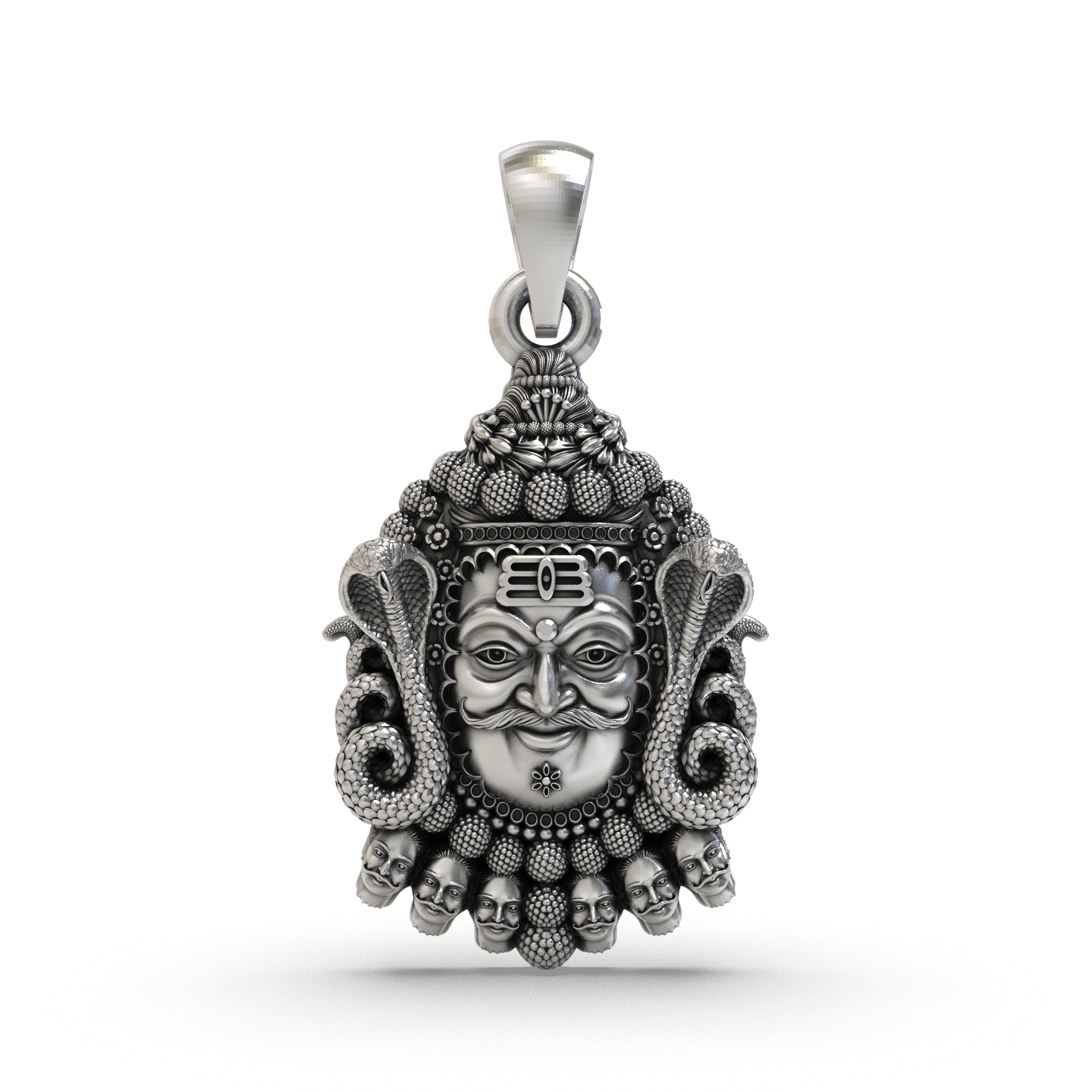 925 Silver Ujjain Mahakal Pendant | Lord Mahakal Pendant for Spiritual Protection & Strength | Unique Mahakal Jewelry | Ujjain Mahakal Shiv Pendant for Men & Women