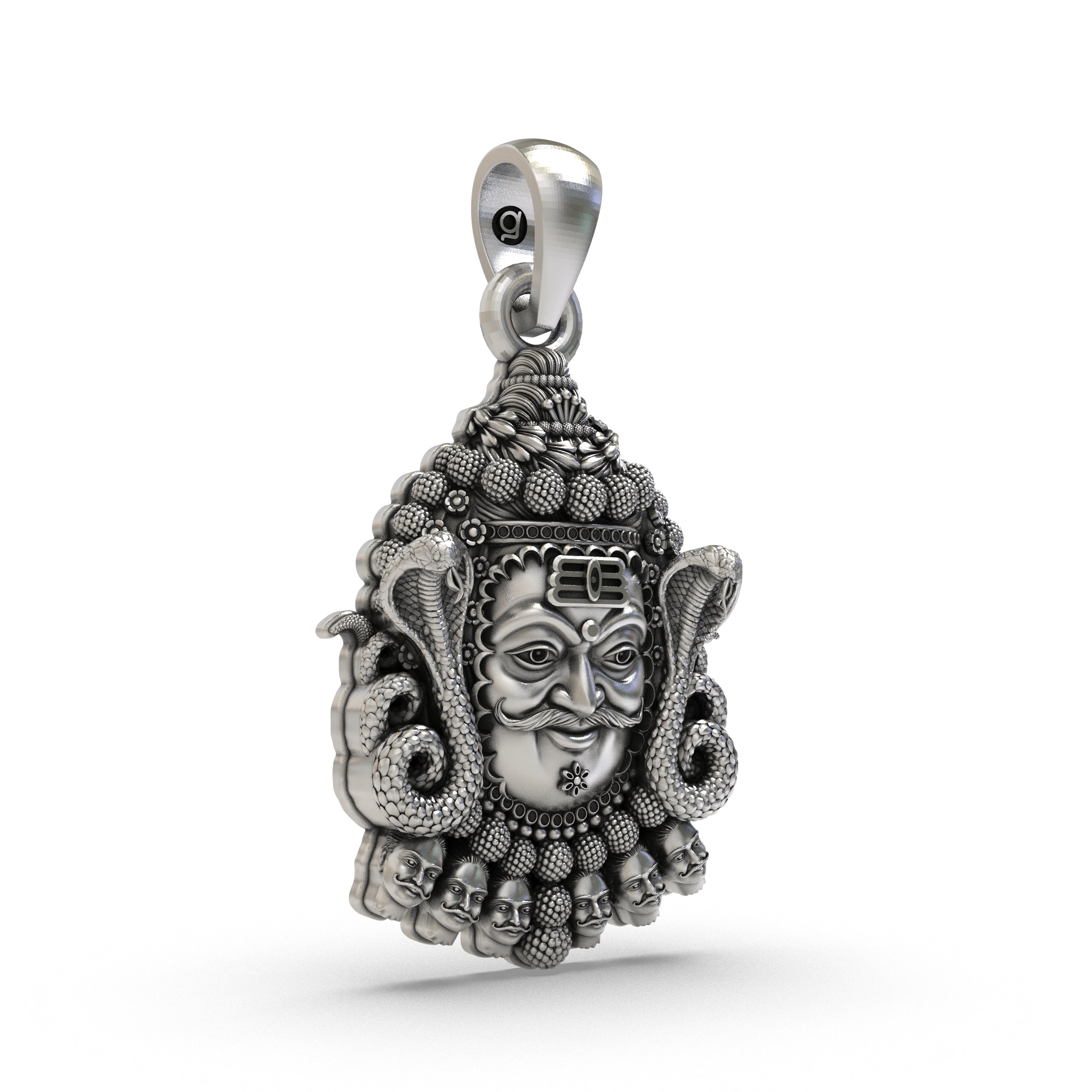 925 Silver Ujjain Mahakal Pendant | Lord Mahakal Pendant for Spiritual Protection & Strength | Unique Mahakal Jewelry | Ujjain Mahakal Shiv Pendant for Men & Women