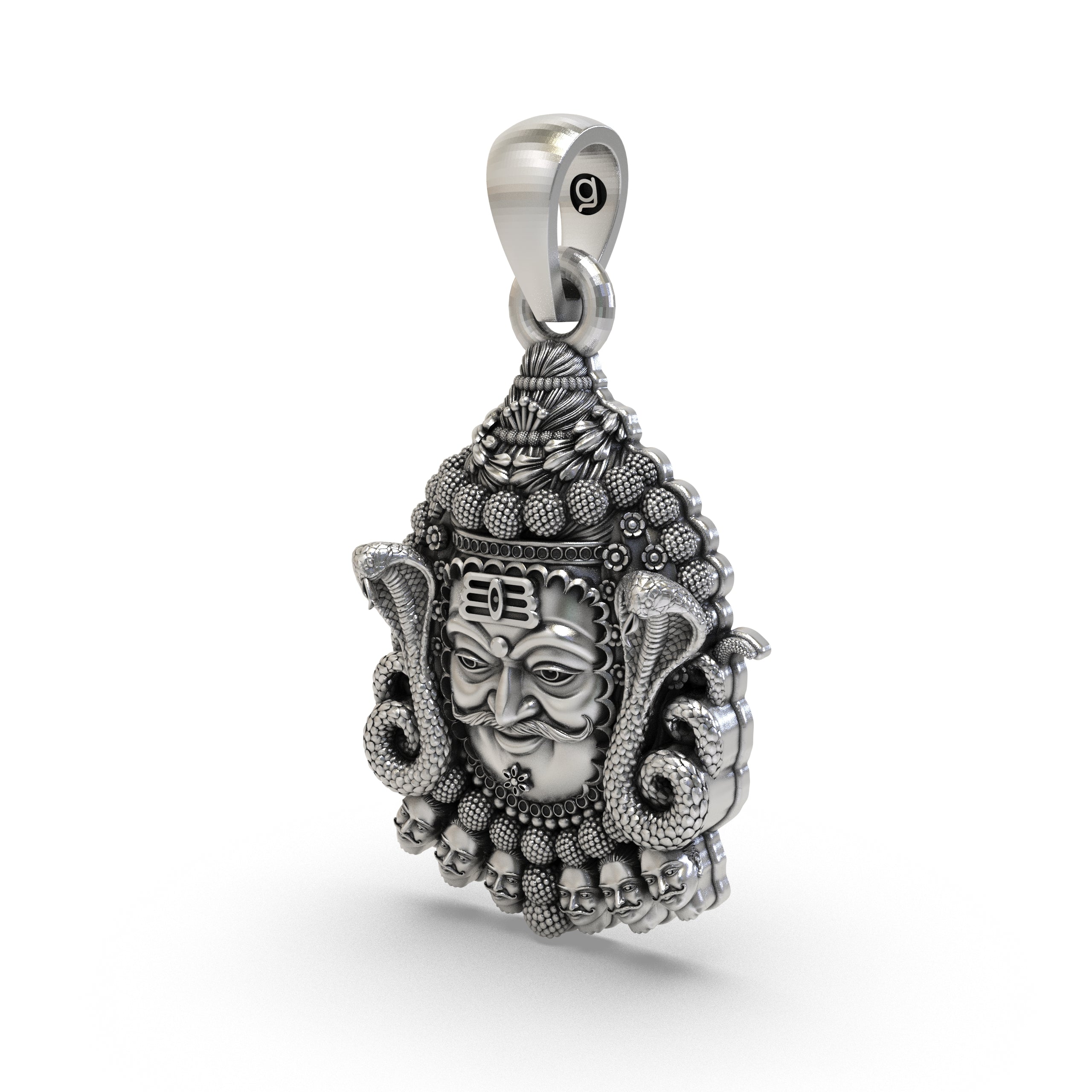 925 Silver Ujjain Mahakal Pendant | Lord Mahakal Pendant for Spiritual Protection & Strength | Unique Mahakal Jewelry | Ujjain Mahakal Shiv Pendant for Men & Women