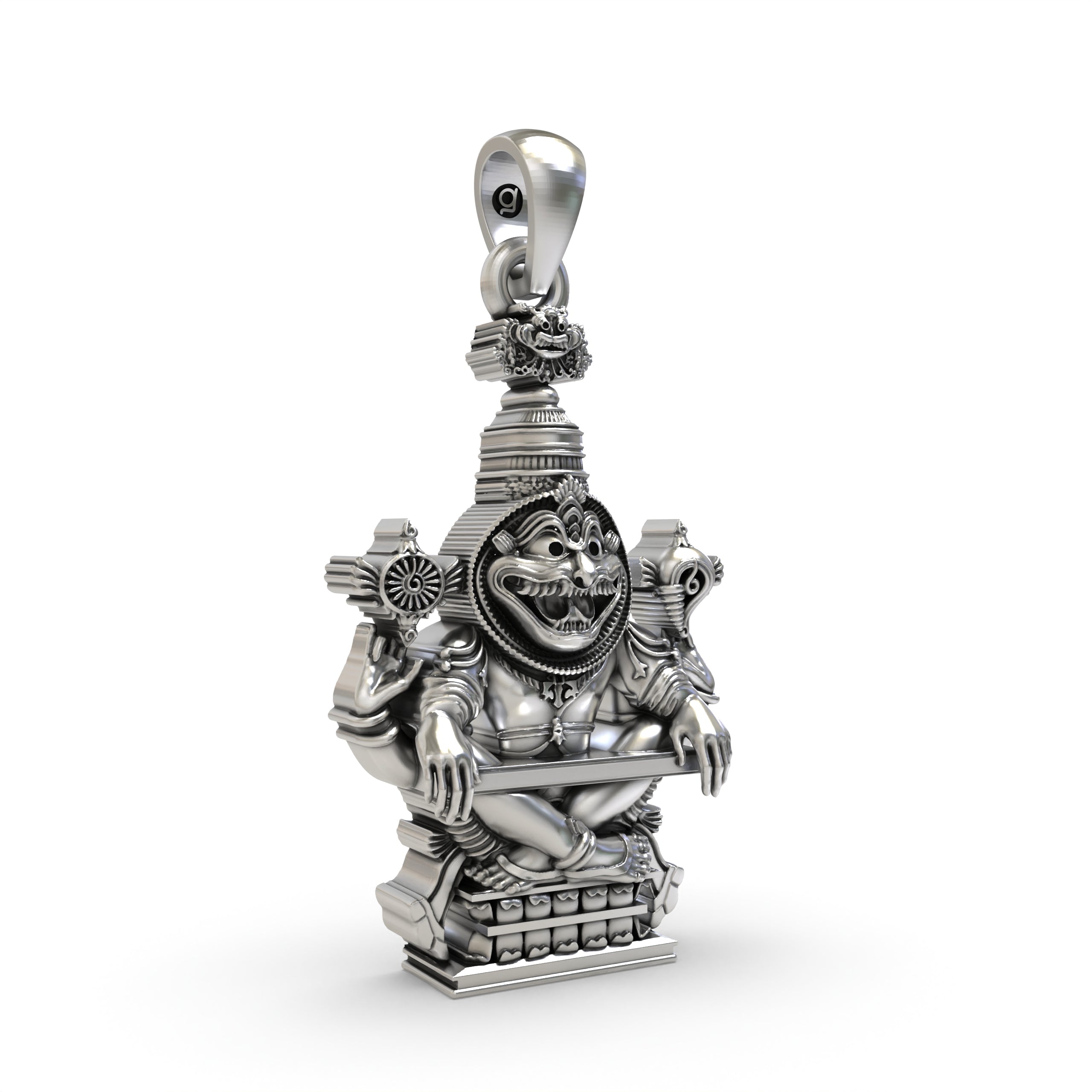 925 Silver Narsimha Bhagwan Mantra Pendant – ISKCON Lord Narasimha Protection Jewelry | Handmade Devotional Necklace