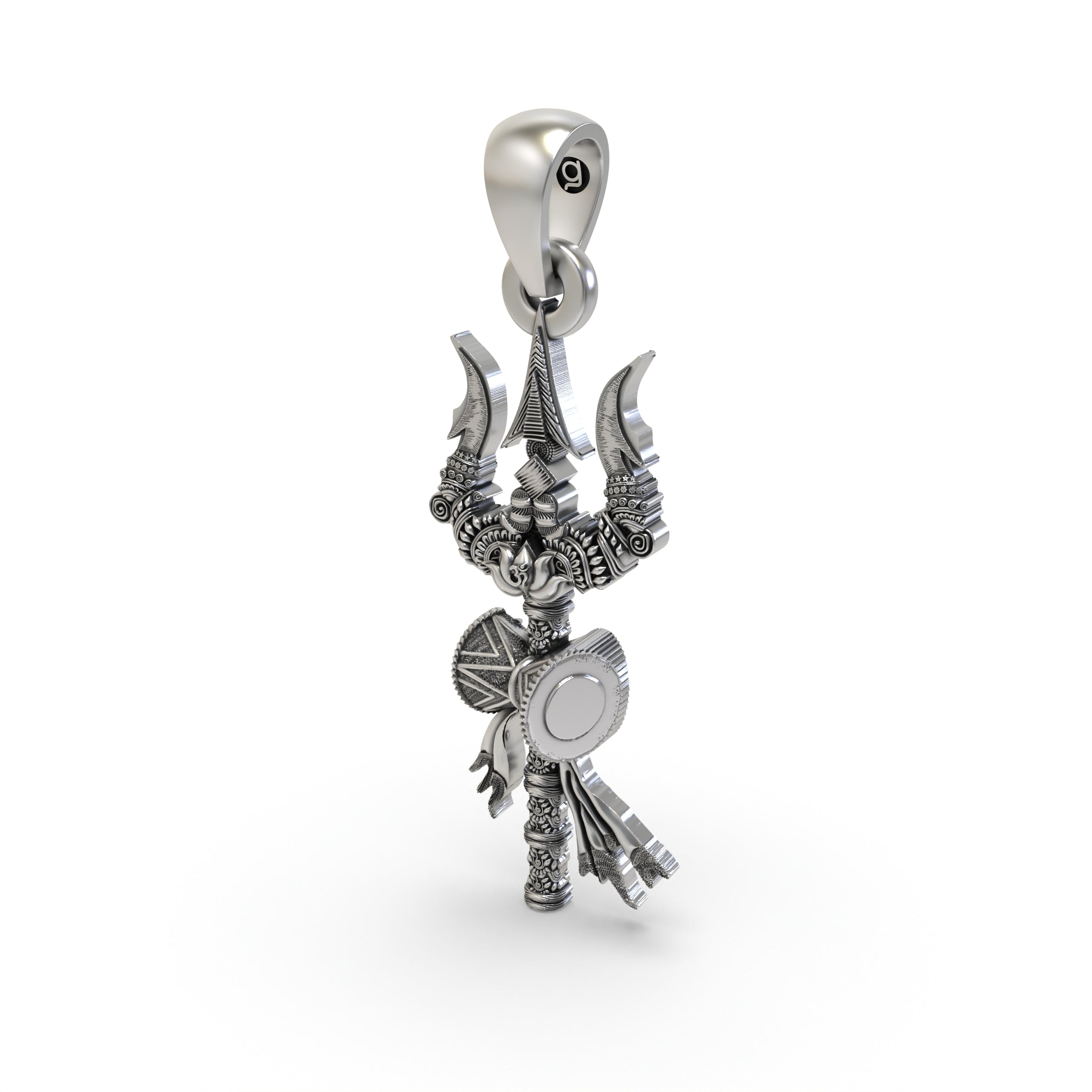 925 Silver Trishul Pendant – Lord Shiva Trident Necklace for Protection, Power & Devotion