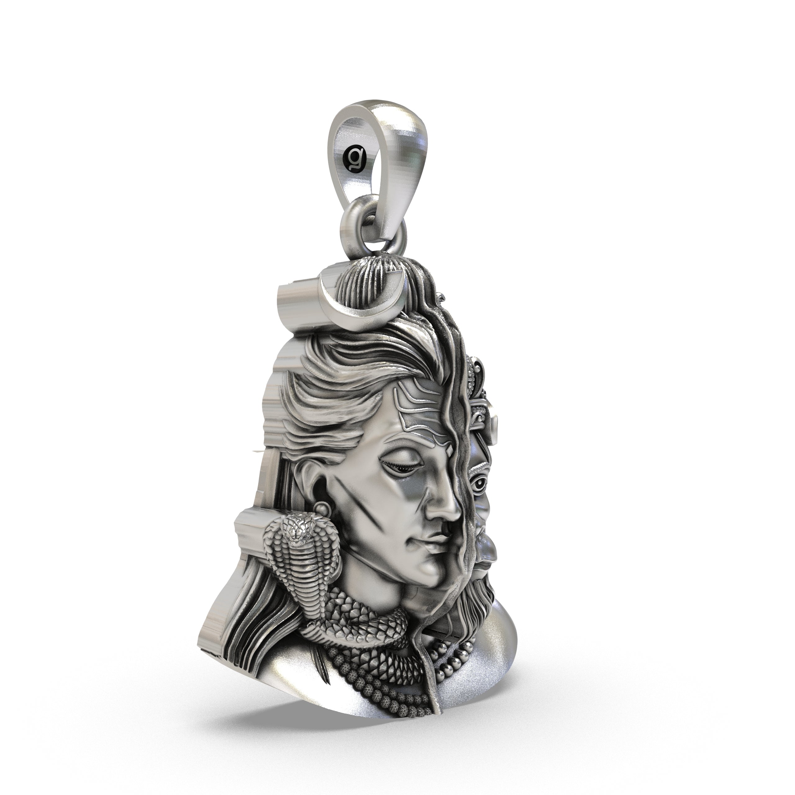 925 Silver Half Shiva Half Hanuman Face Pendant – Ardhanari Veer Devotional Jewelry | Powerful Handmade Spiritual Pendant