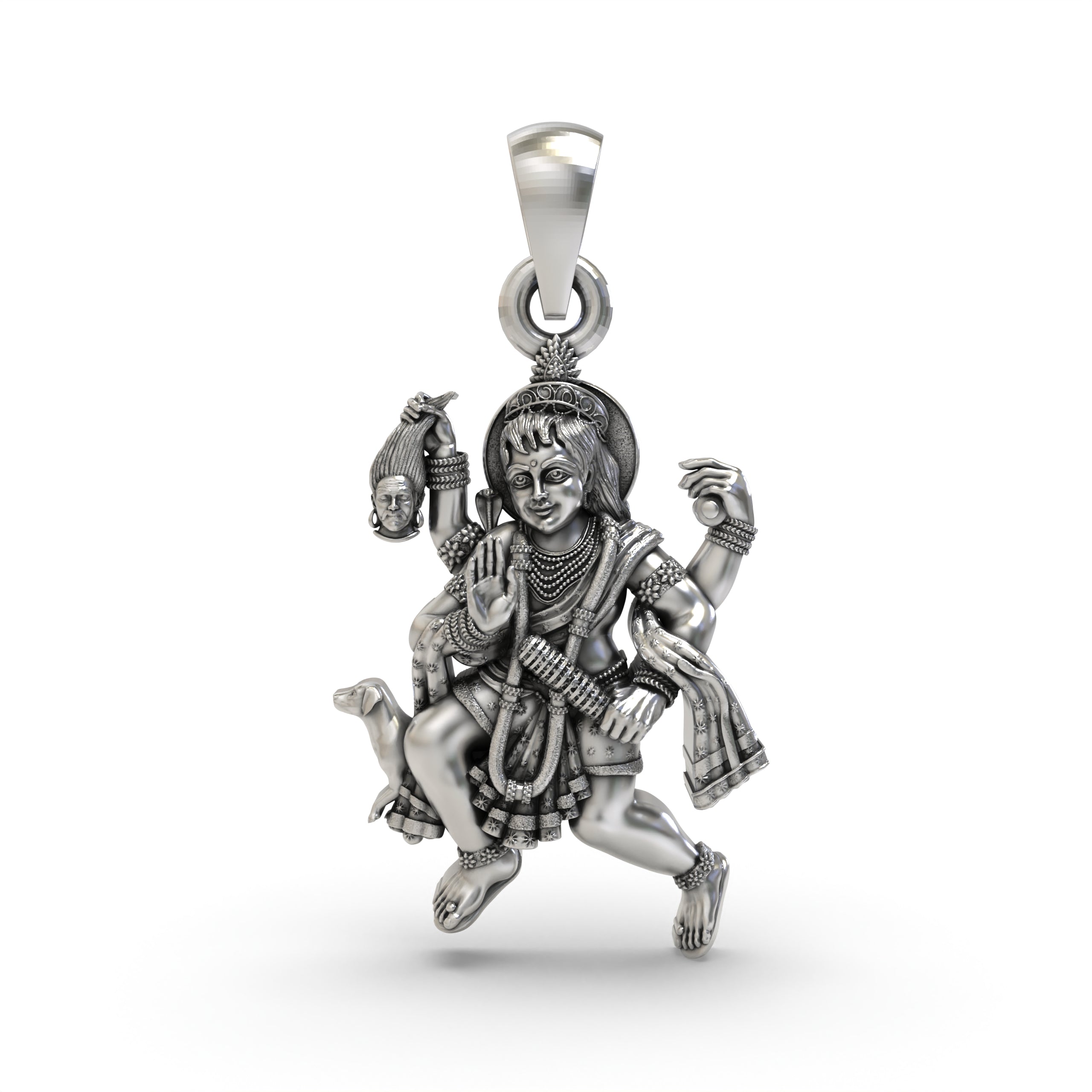 925 Silver Batuk Bhairav Pendant | Hindu God Bhairava Amulet | Spiritual Protection Jewelry