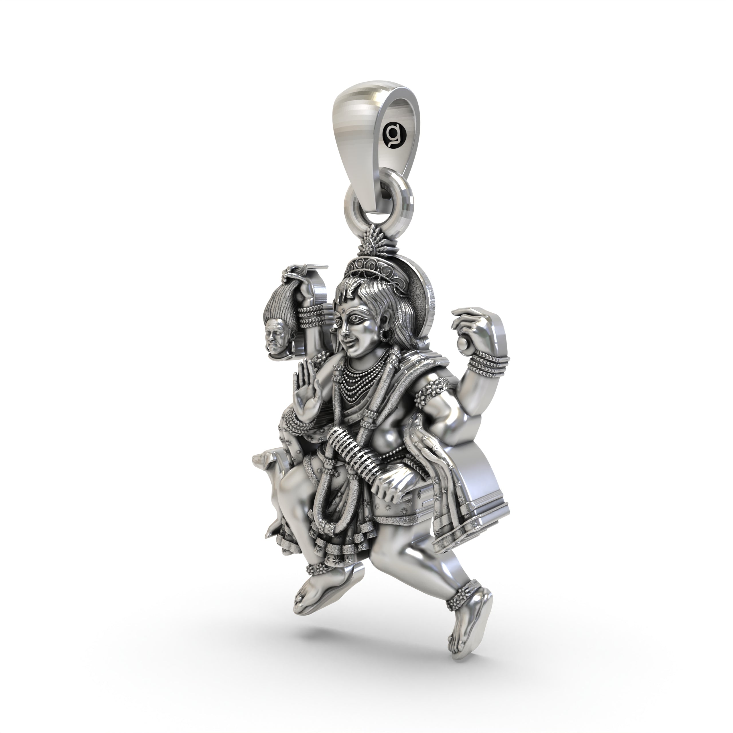 925 Silver Batuk Bhairav Pendant | Hindu God Bhairava Amulet | Spiritual Protection Jewelry