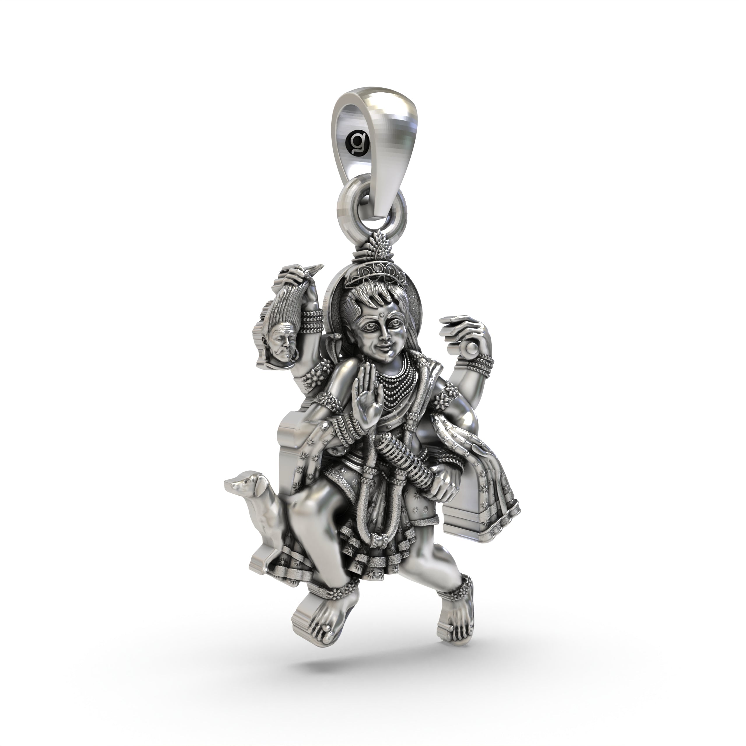 925 Silver Batuk Bhairav Pendant | Hindu God Bhairava Amulet | Spiritual Protection Jewelry