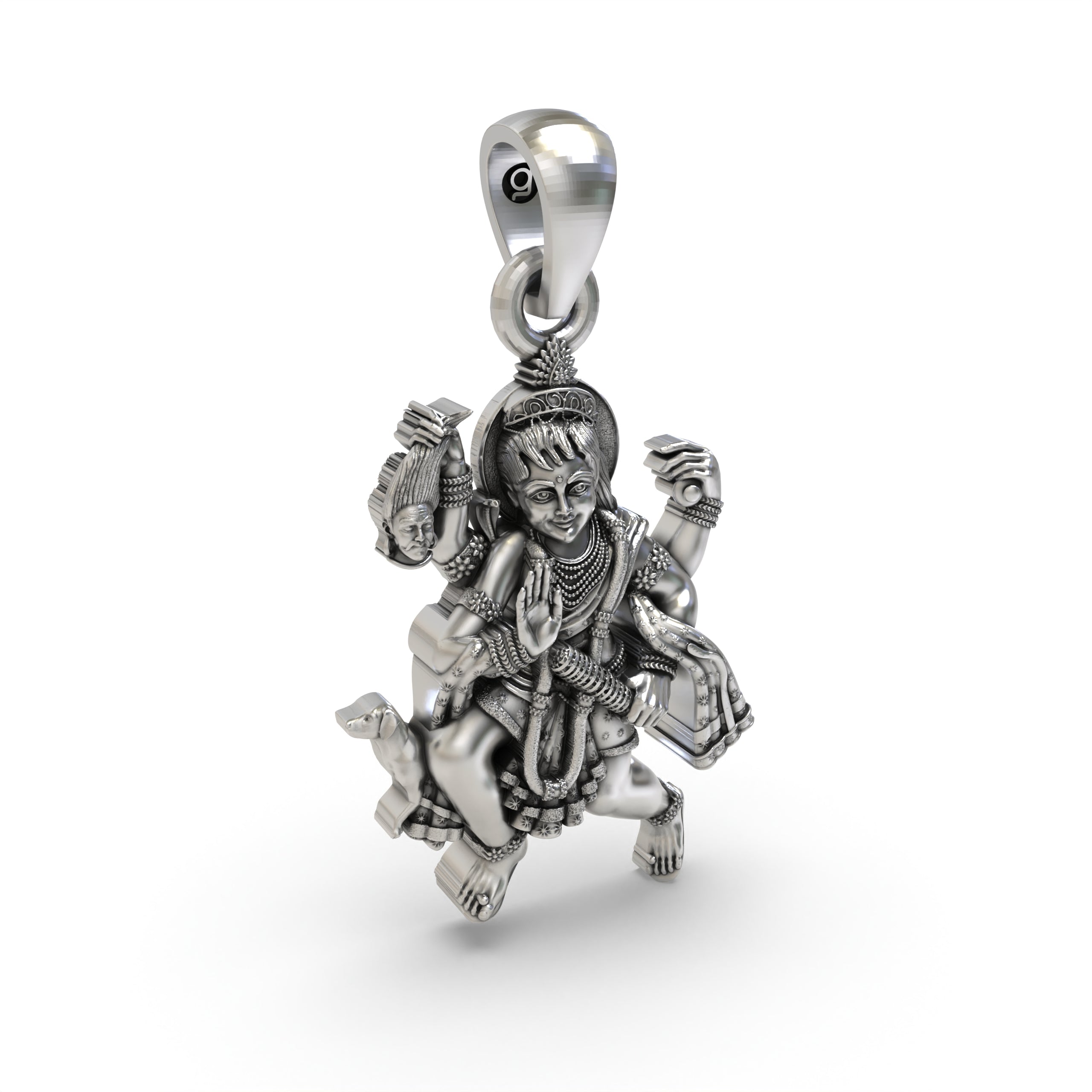 925 Silver Batuk Bhairav Pendant | Hindu God Bhairava Amulet | Spiritual Protection Jewelry