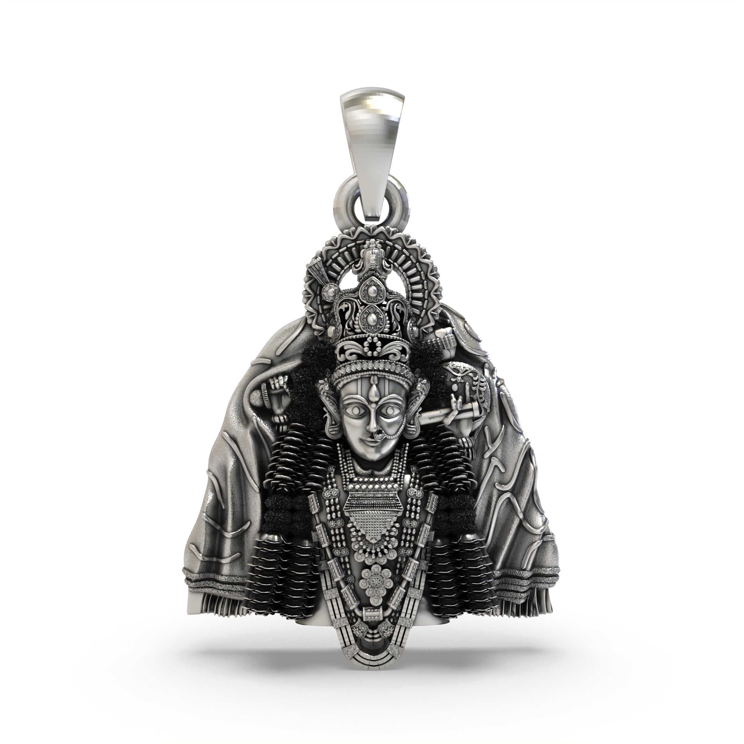 925 Silver Ashapura Maa Pendant | Handmade Temple Idol