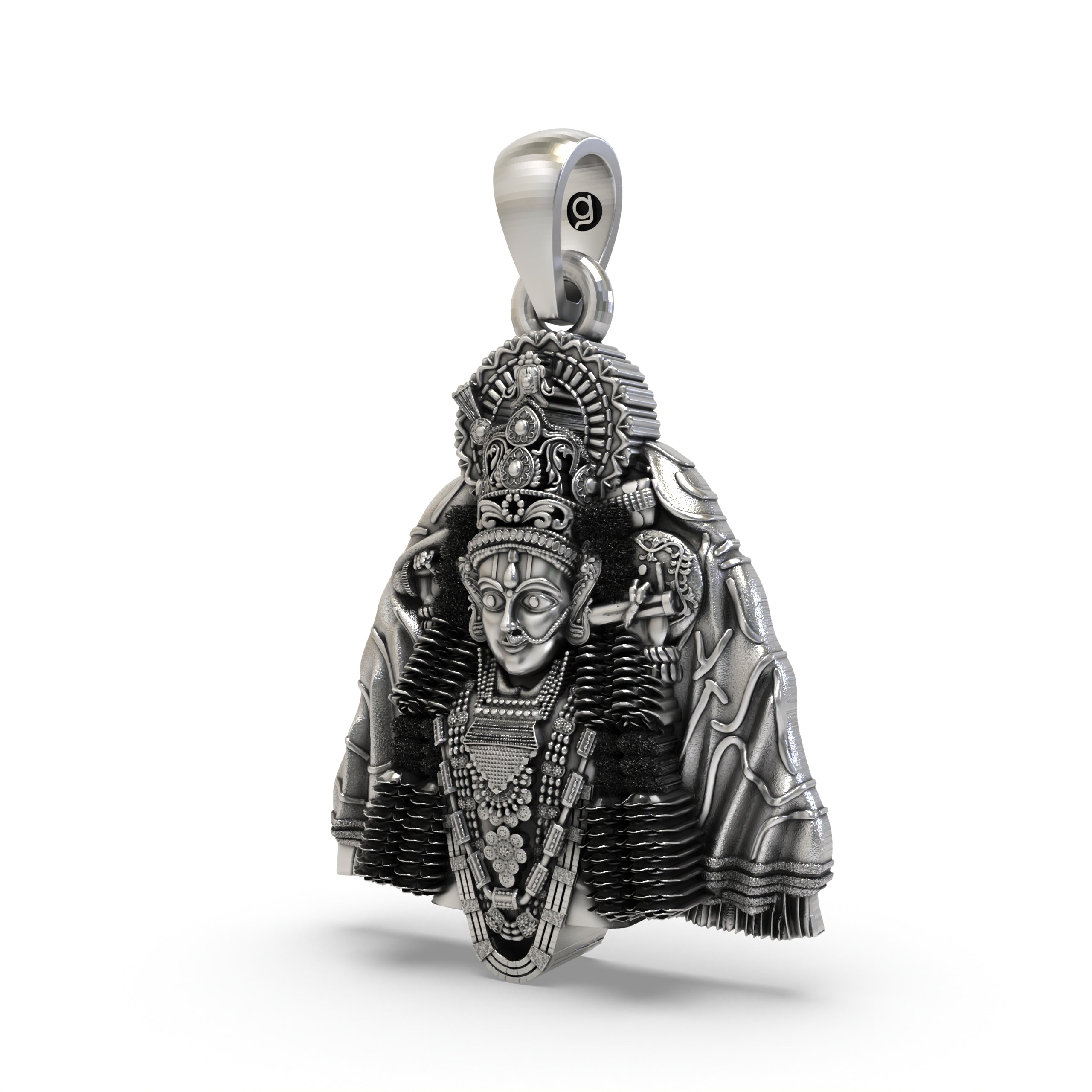 925 Silver Ashapura Maa Pendant | Handmade Temple Idol
