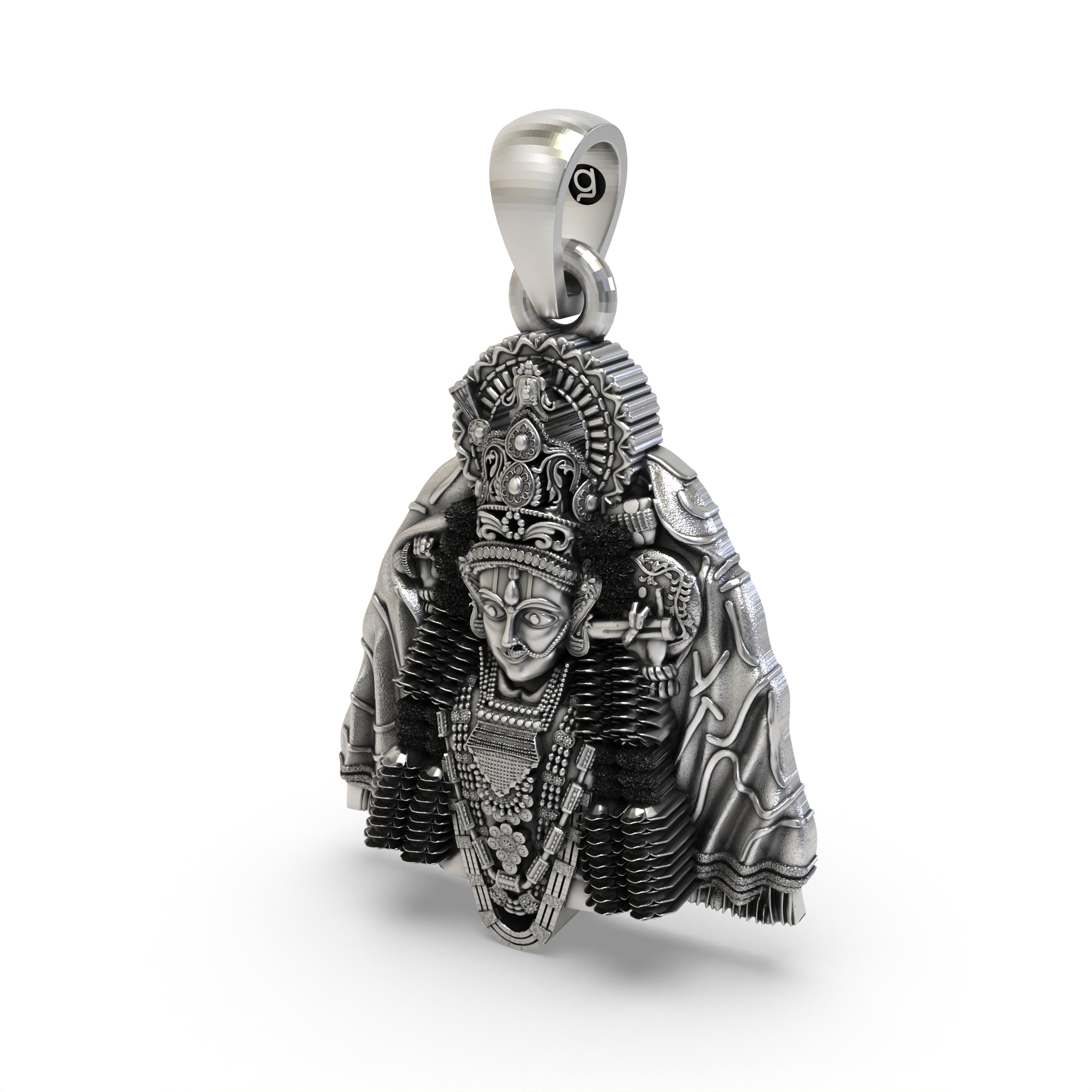 925 Silver Ashapura Maa Pendant | Handmade Temple Idol