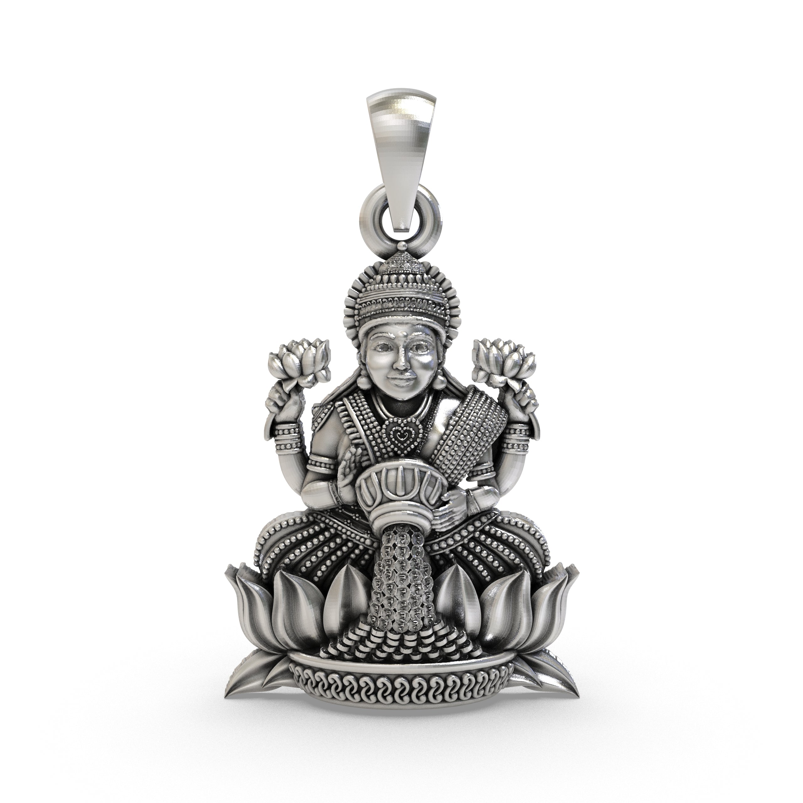 925 Silver Lakshmi Maa Pendant | Goddess Laxmi Jewelry for Wealth, Prosperity & Blessings