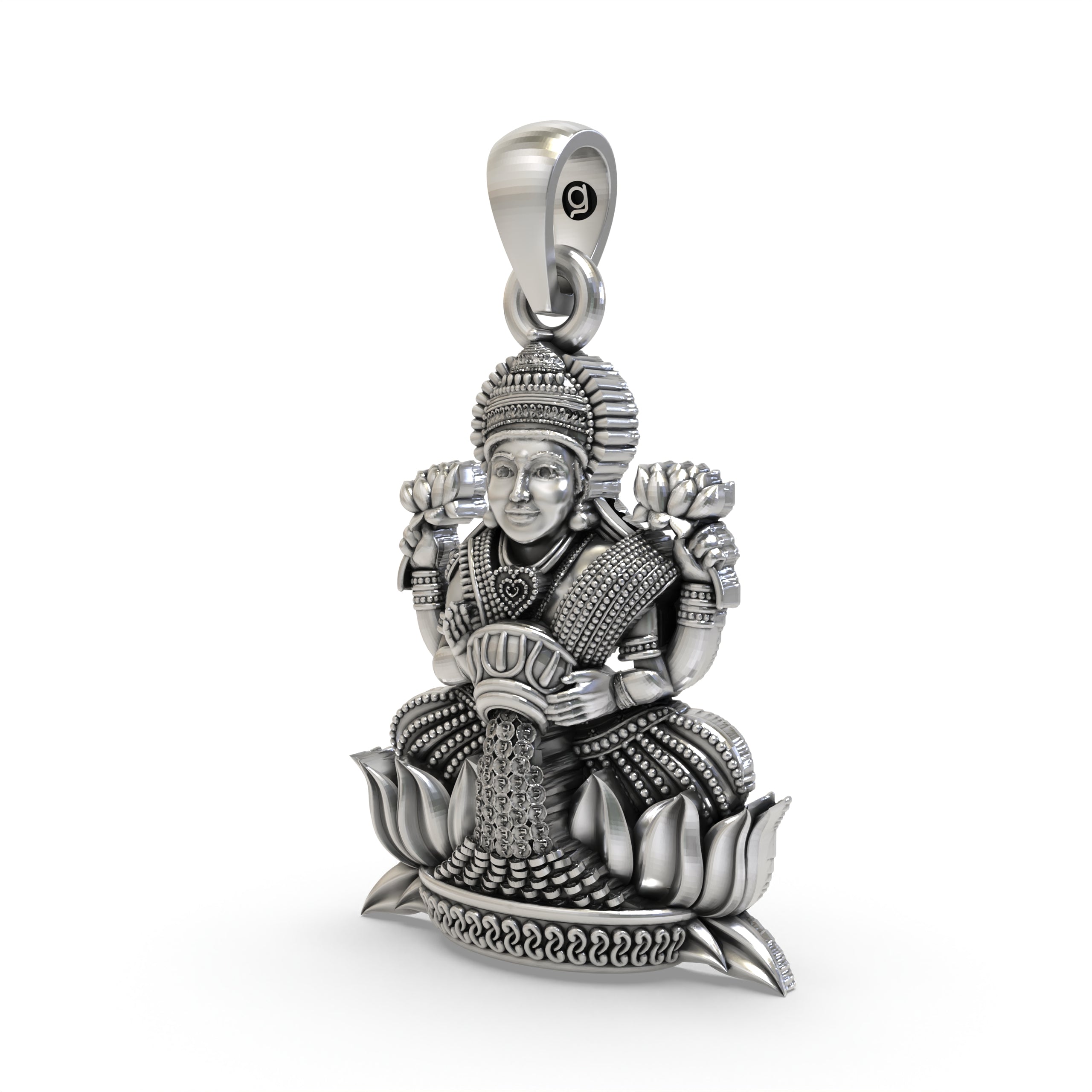 925 Silver Lakshmi Maa Pendant | Goddess Laxmi Jewelry for Wealth, Prosperity & Blessings