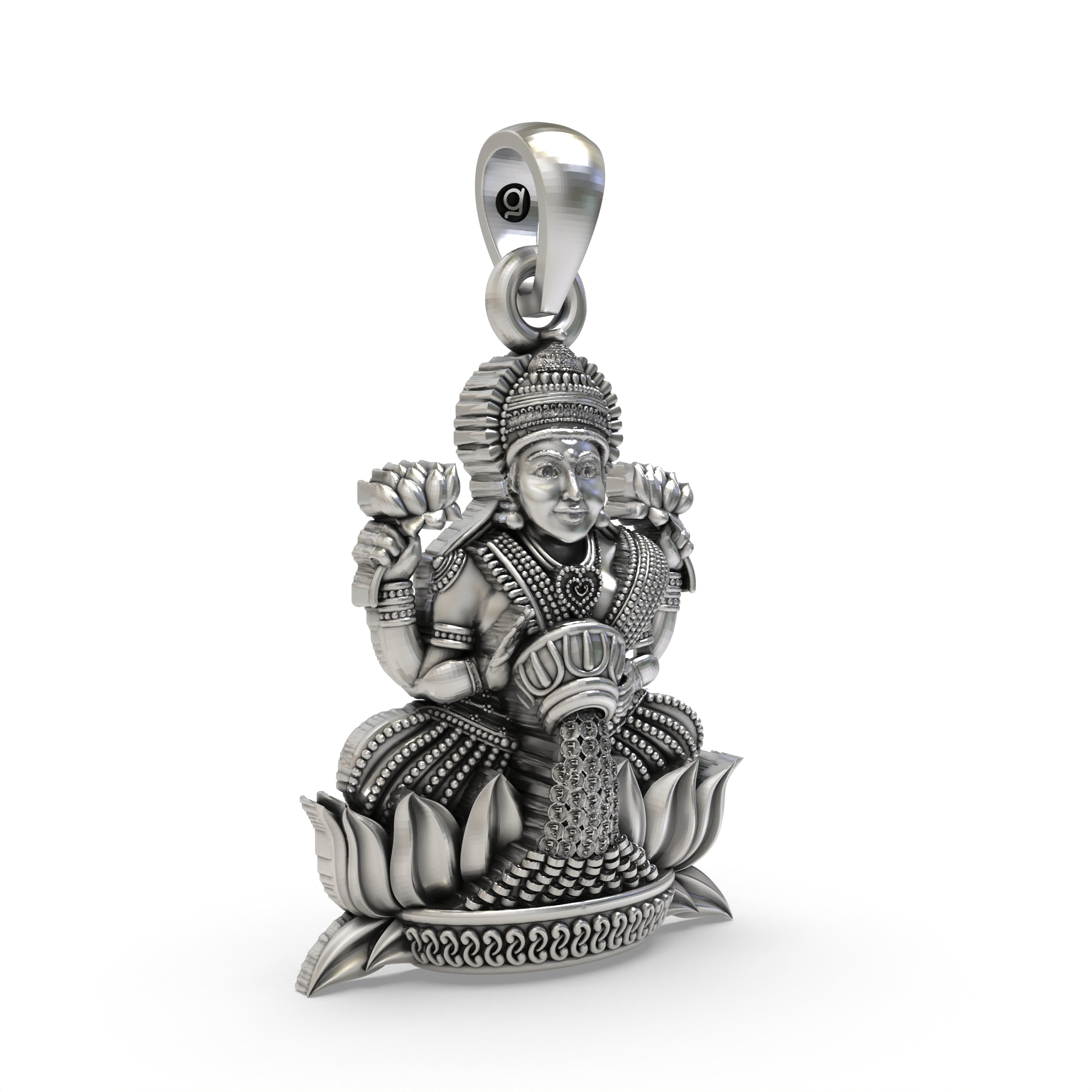 925 Silver Lakshmi Maa Pendant | Goddess Laxmi Jewelry for Wealth, Prosperity & Blessings