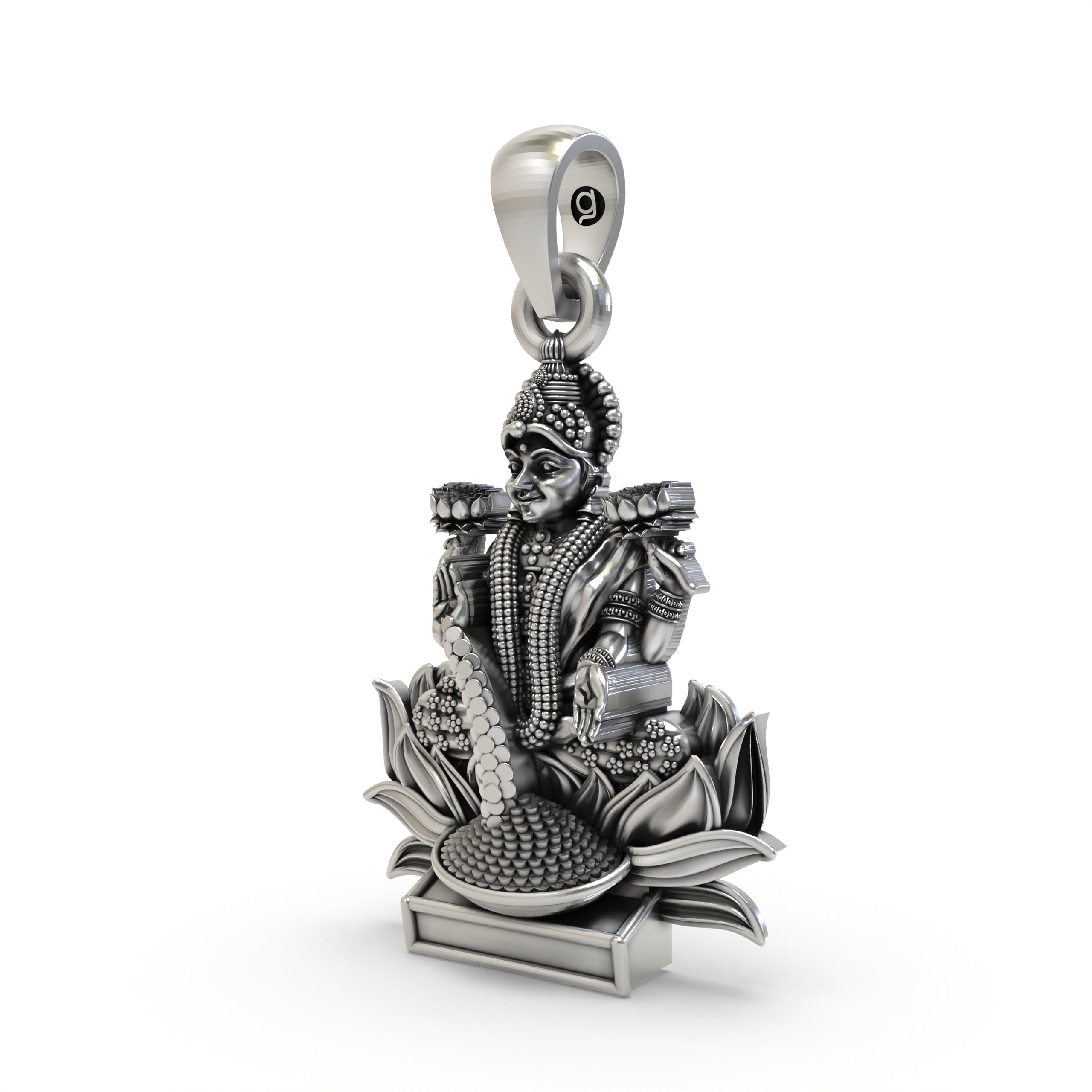 Lakshmi Maa Pendant in 925 Silver | Goddess of Wealth, Prosperity & Blessings | Hindu Spiritual Jewelry