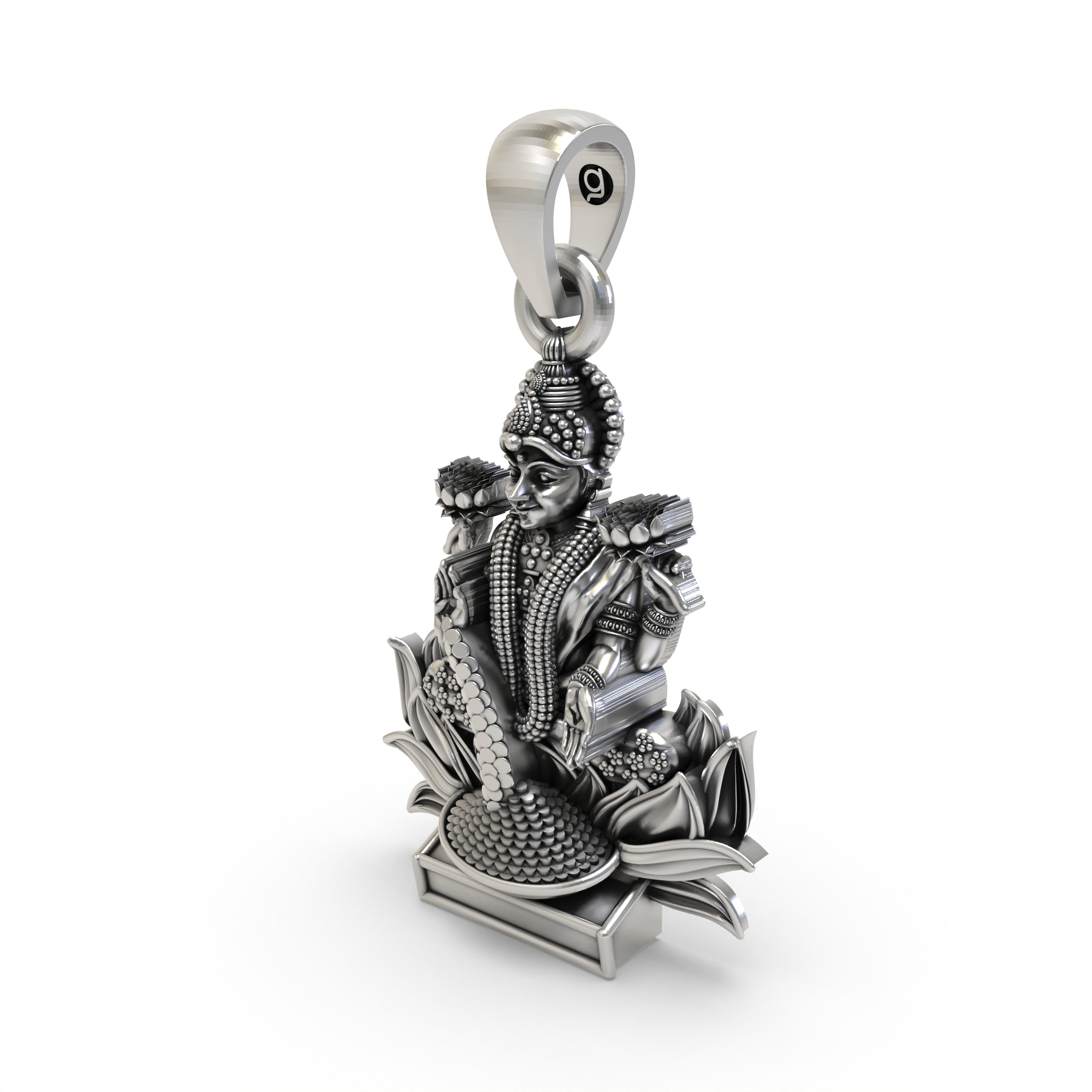 Lakshmi Maa Pendant in 925 Silver | Goddess of Wealth, Prosperity & Blessings | Hindu Spiritual Jewelry
